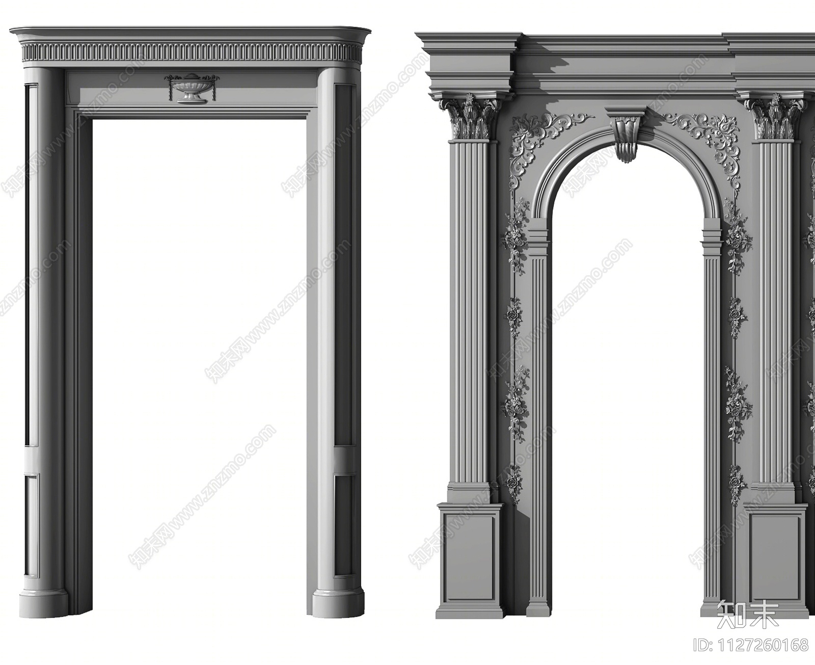 欧式古典欧式门拱3D模型下载【ID:1127260168】
