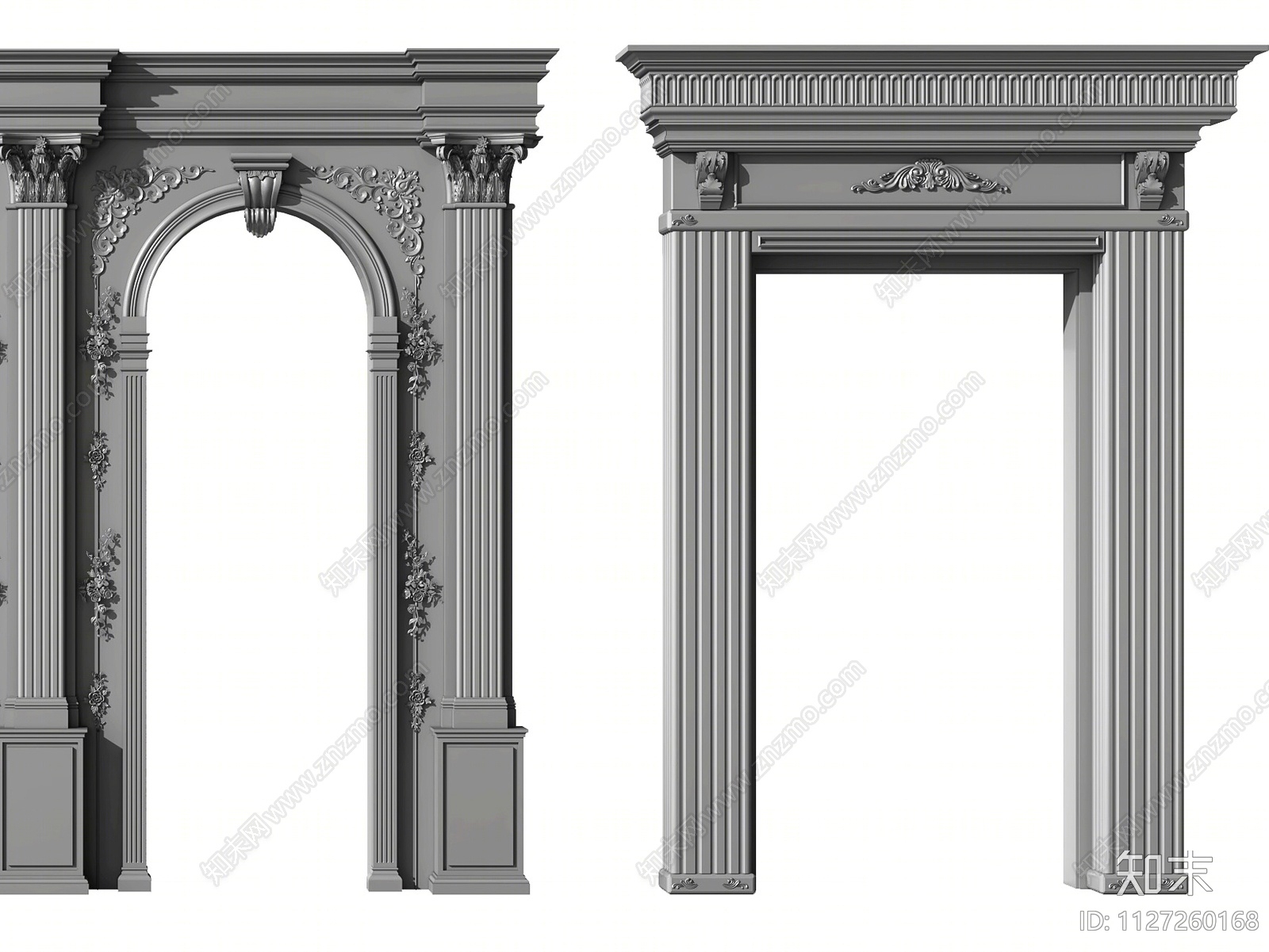 欧式古典欧式门拱3D模型下载【ID:1127260168】