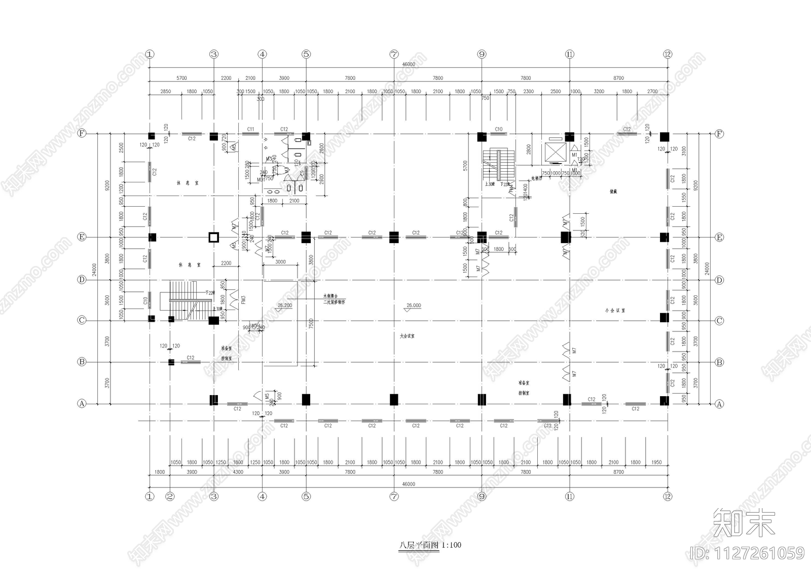 高层综合楼建筑cad施工图下载【ID:1127261059】