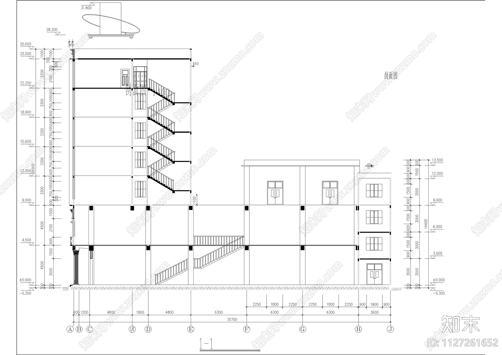 新华书店综合楼建筑cad施工图下载【ID:1127261652】