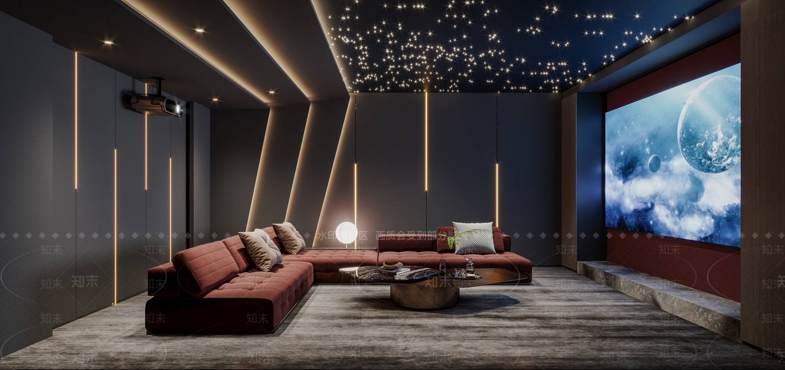 现代家居影音室3D模型下载【ID:1127263139】