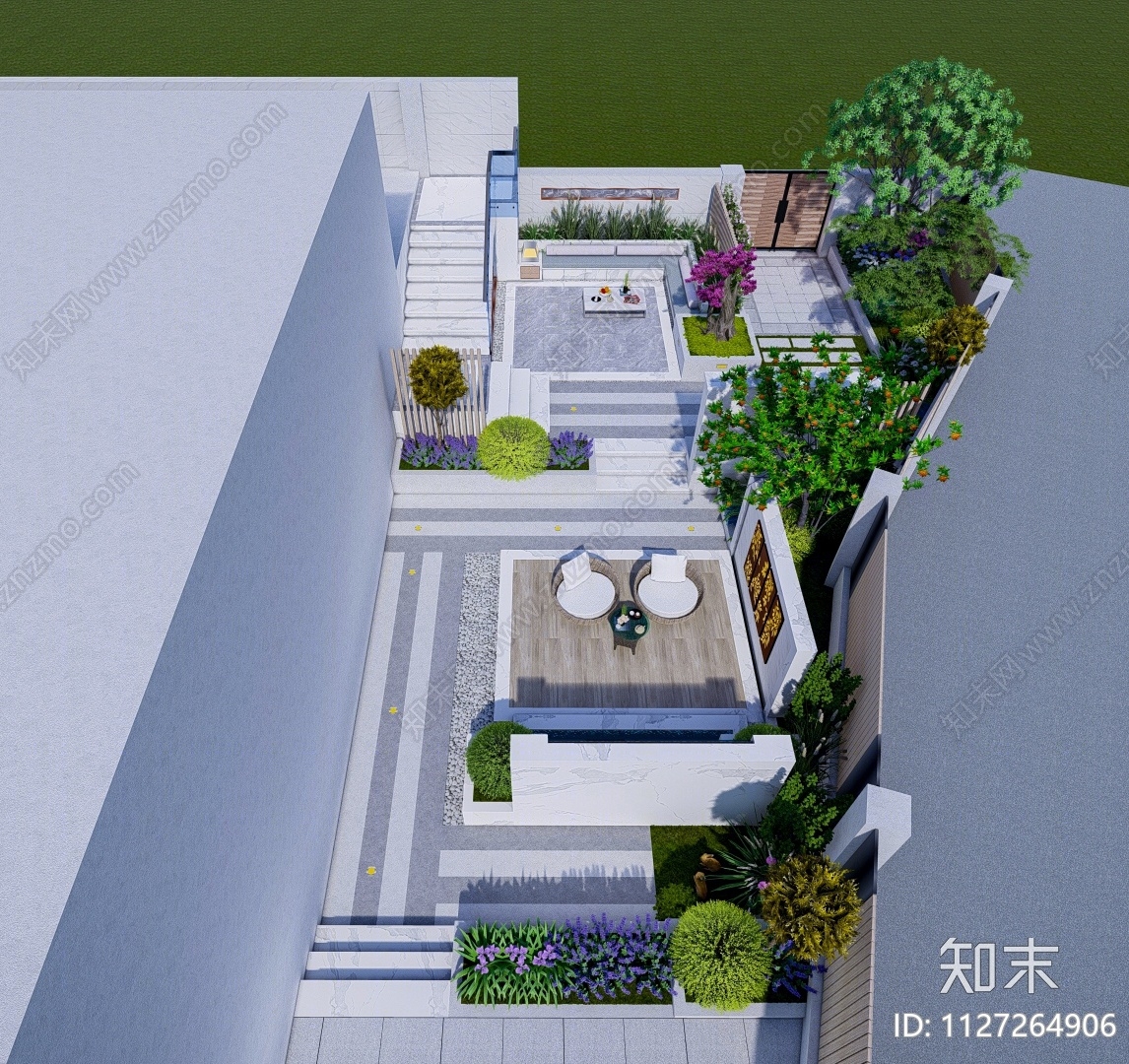 新中式庭院花园SU模型下载【ID:1127264906】