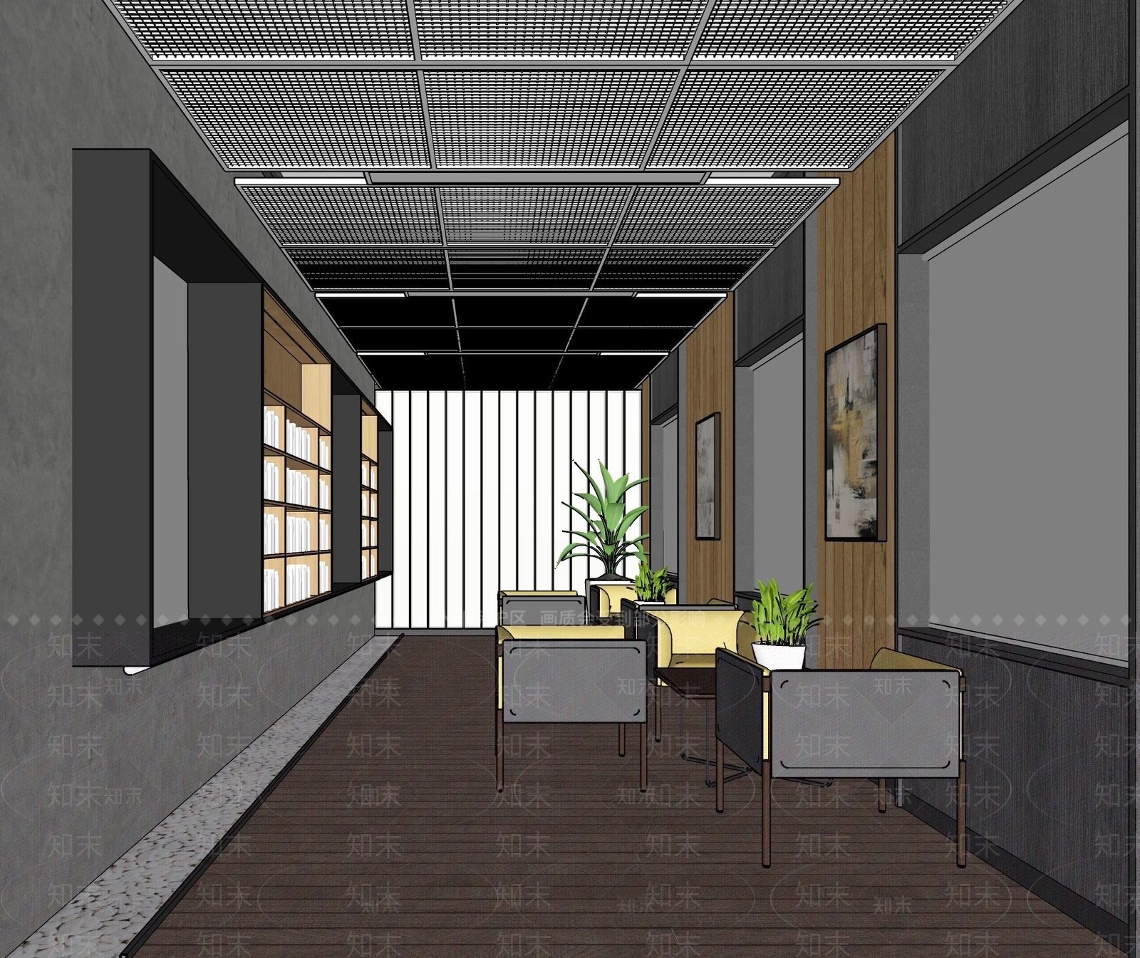 现代休息区SU模型下载【ID:1127266474】