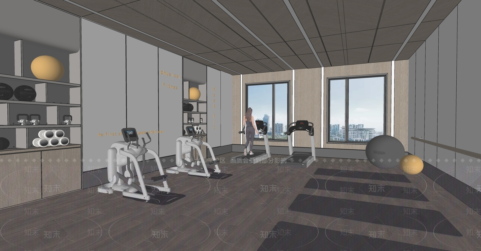 现代健身房SU模型下载【ID:1127267095】