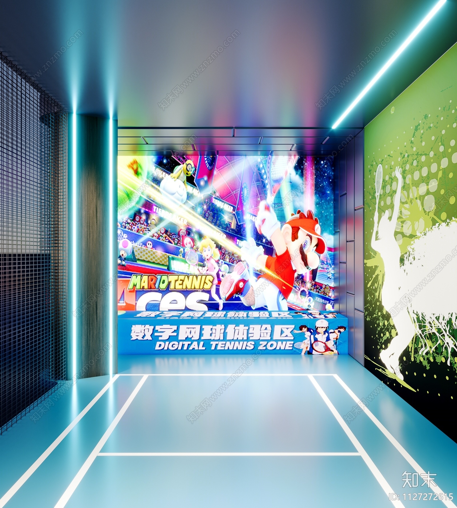 现代数字网球体验区3D模型下载【ID:1127272615】_知末3d模型网