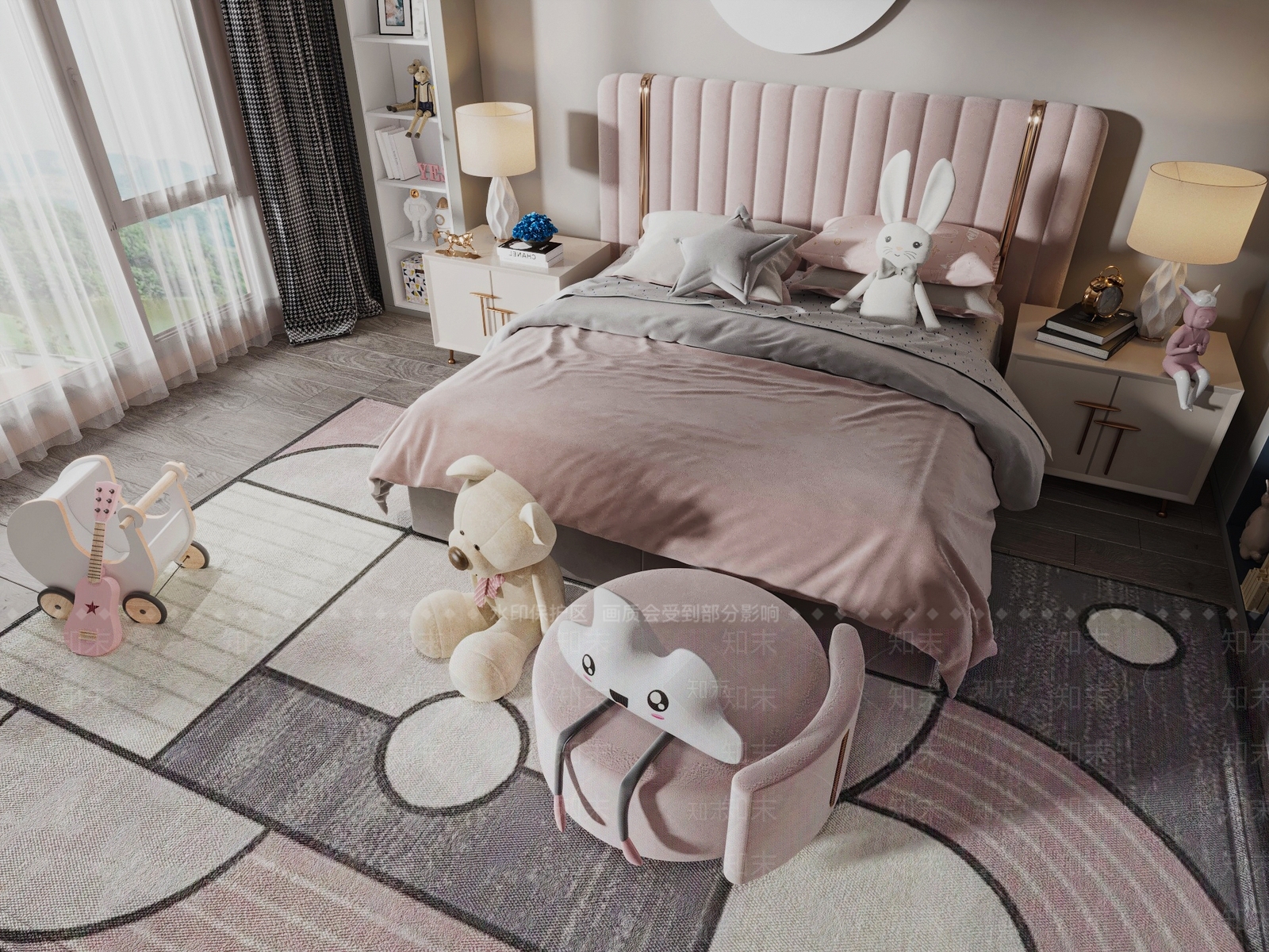 现代儿童床3D模型下载【ID:1127277066】
