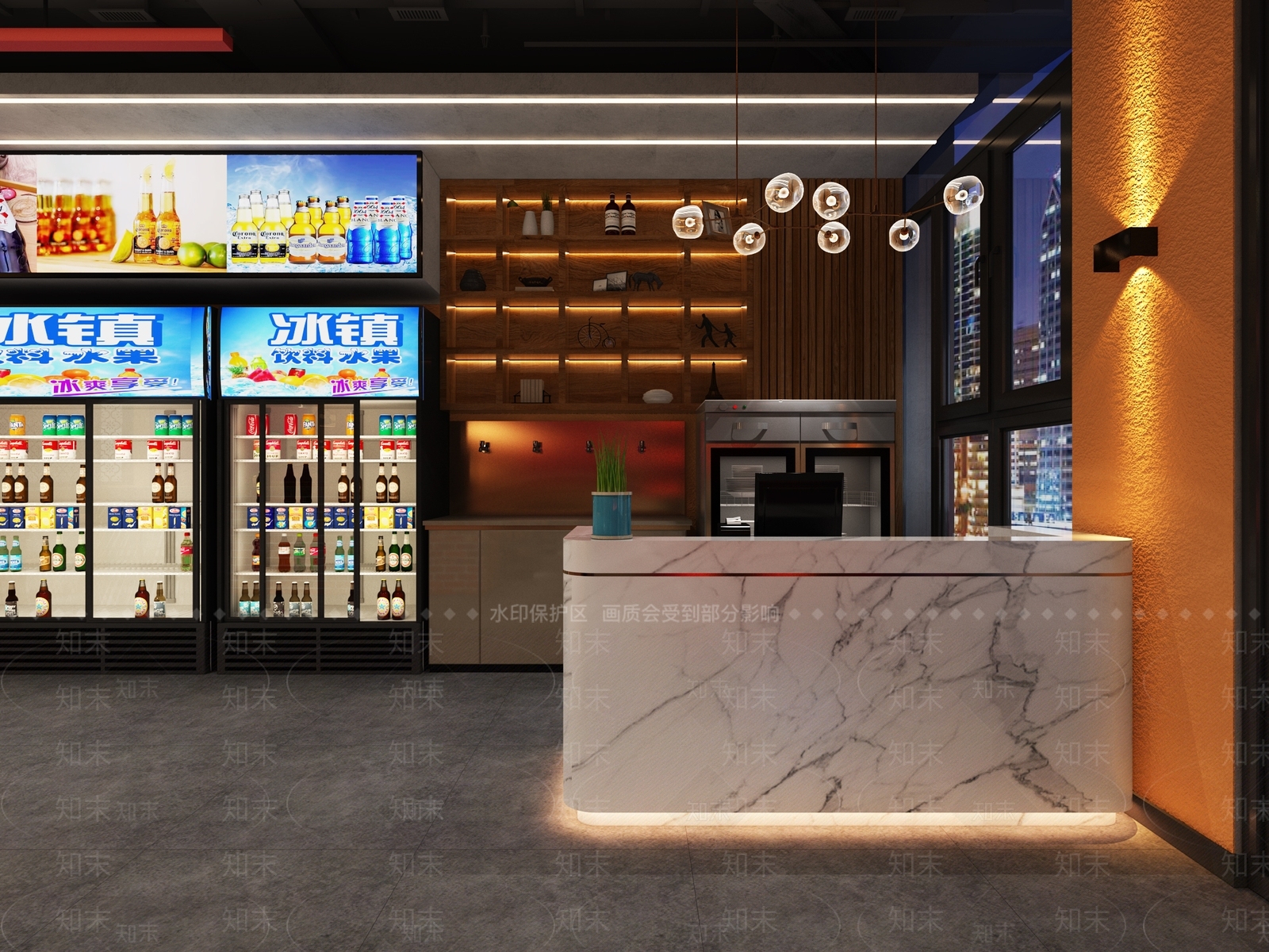 工业风火锅店3D模型下载【ID:1127278439】