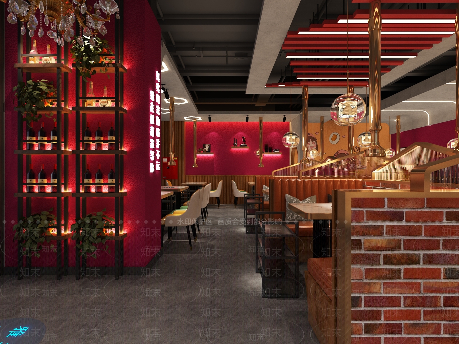 工业风火锅店3D模型下载【ID:1127278439】