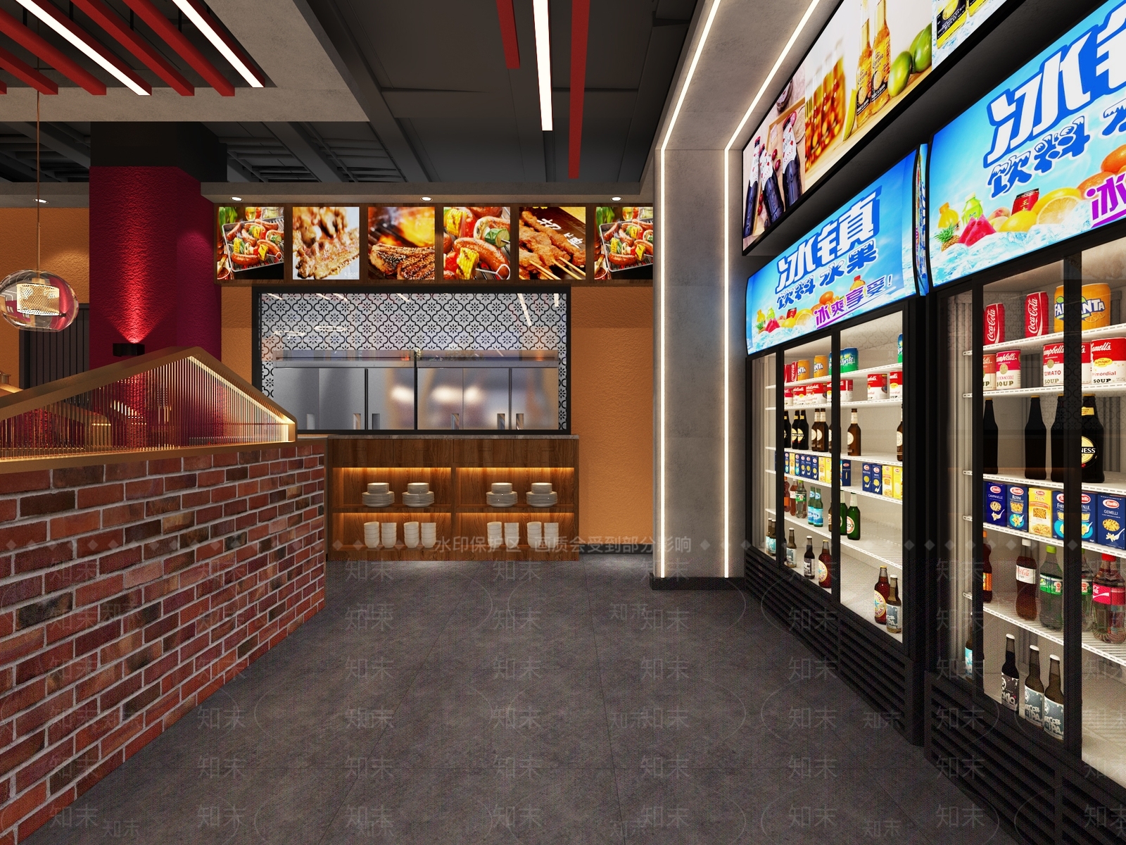 工业风火锅店3D模型下载【ID:1127278439】
