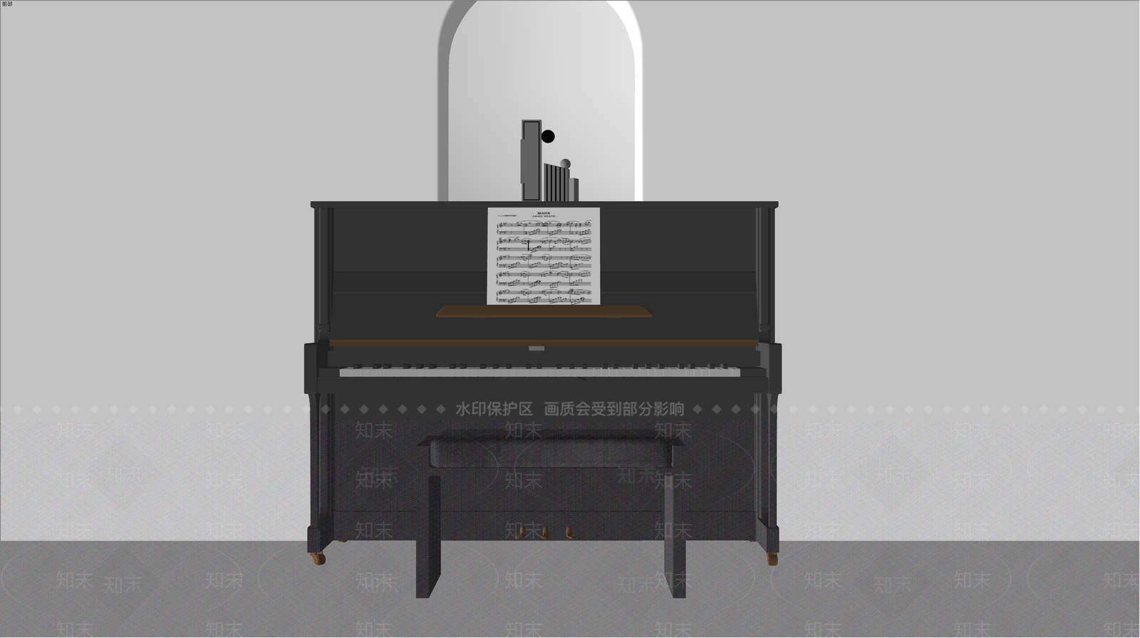 钢琴SU模型下载【ID:1127278904】