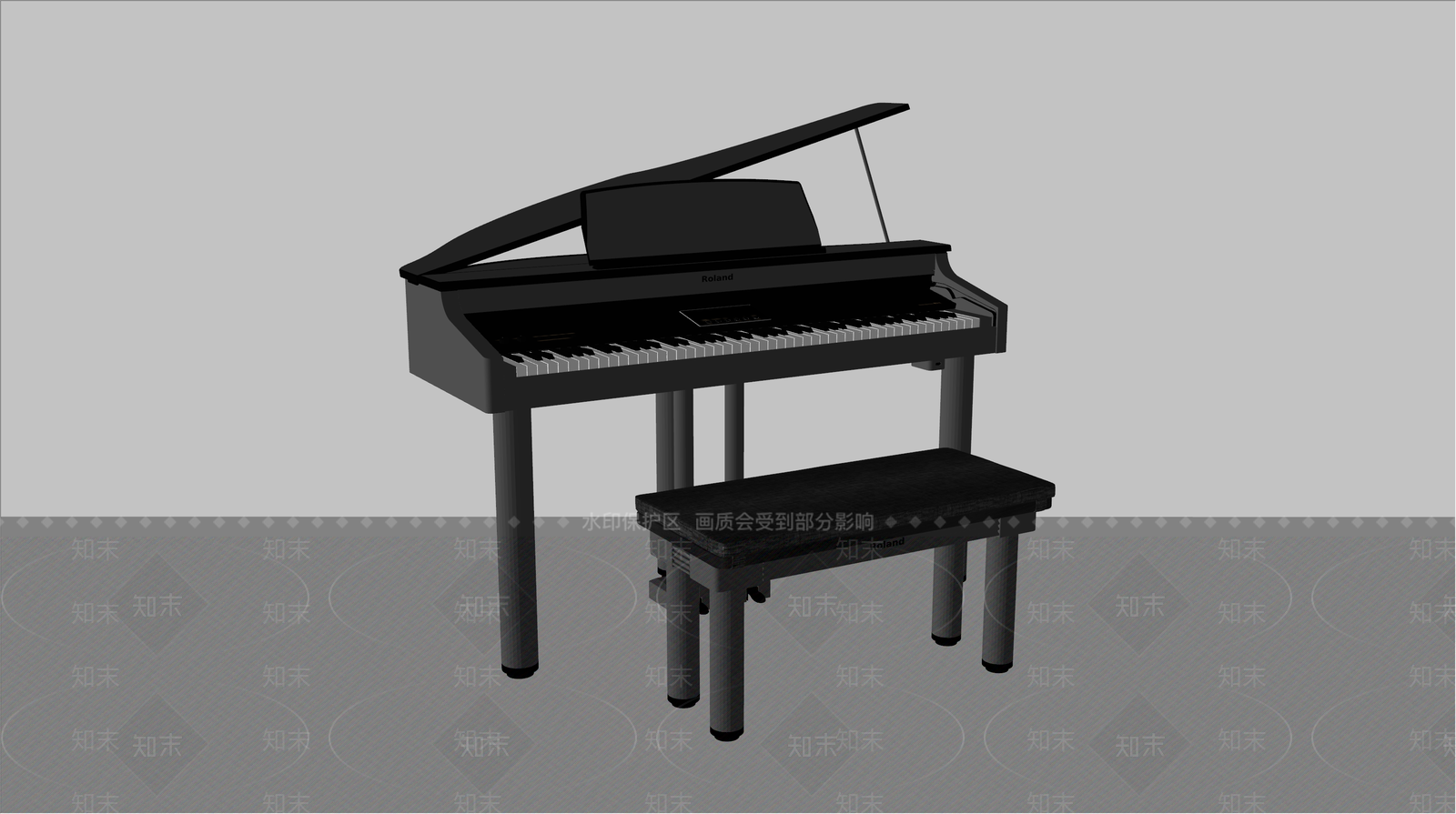 钢琴SU模型下载【ID:1127279365】