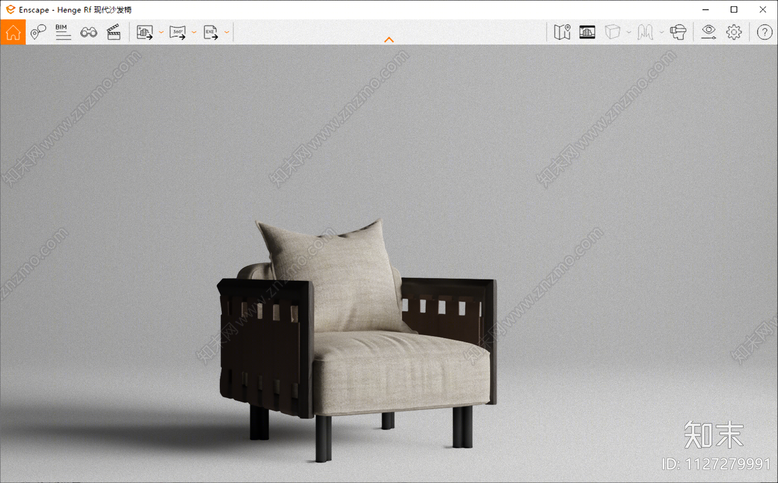 HengeRf现代沙发椅SU模型下载【ID:1127279991】