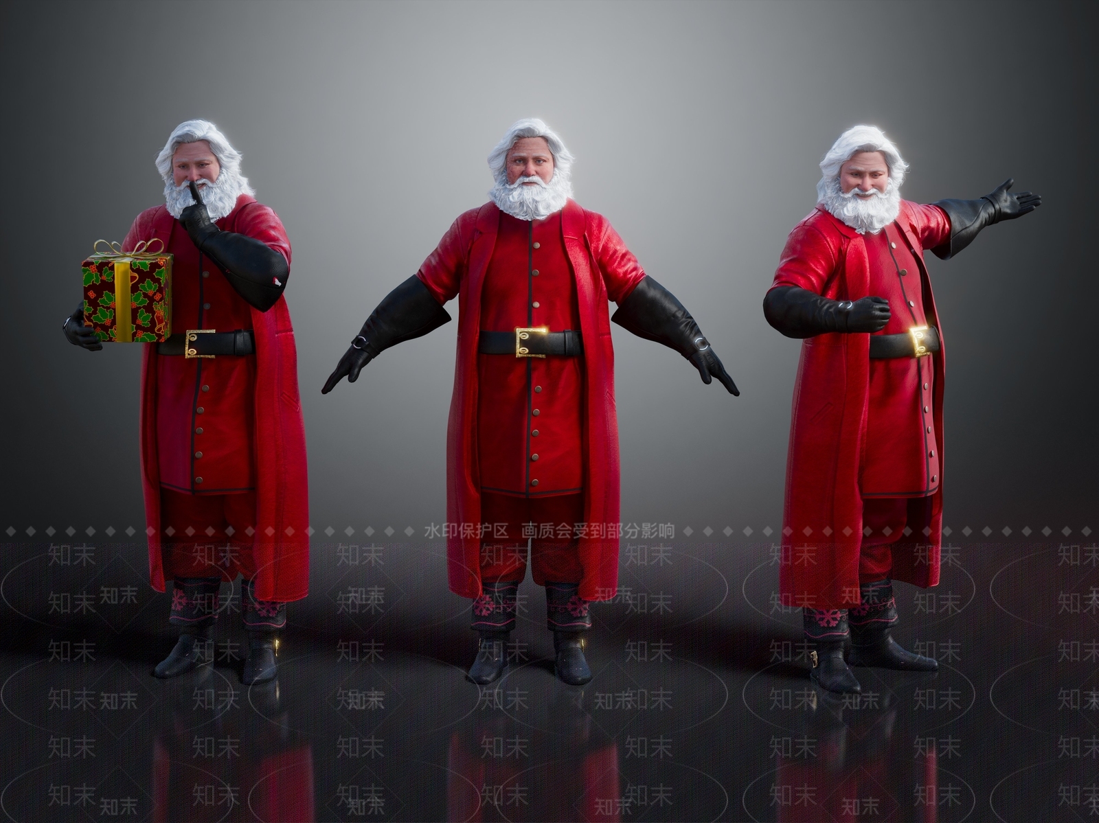 圣诞老人3D模型下载【ID:1127286410】