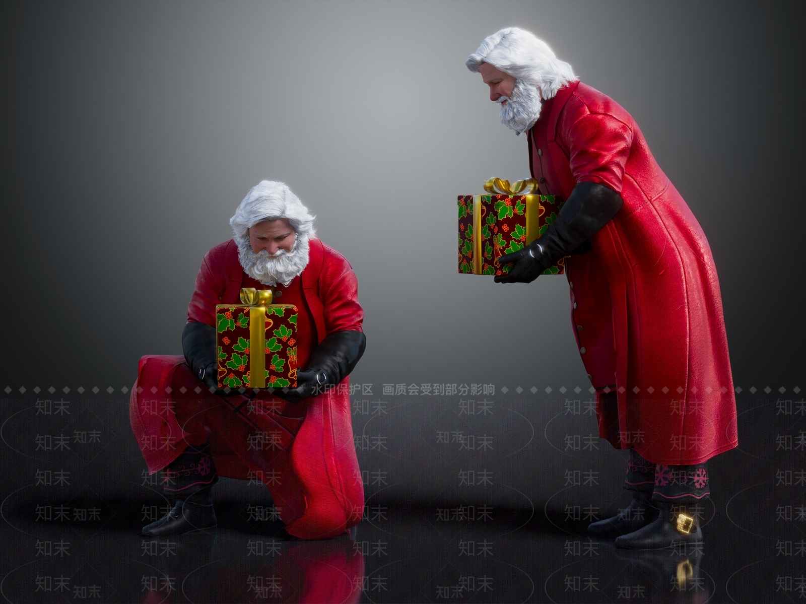圣诞老人3D模型下载【ID:1127286473】