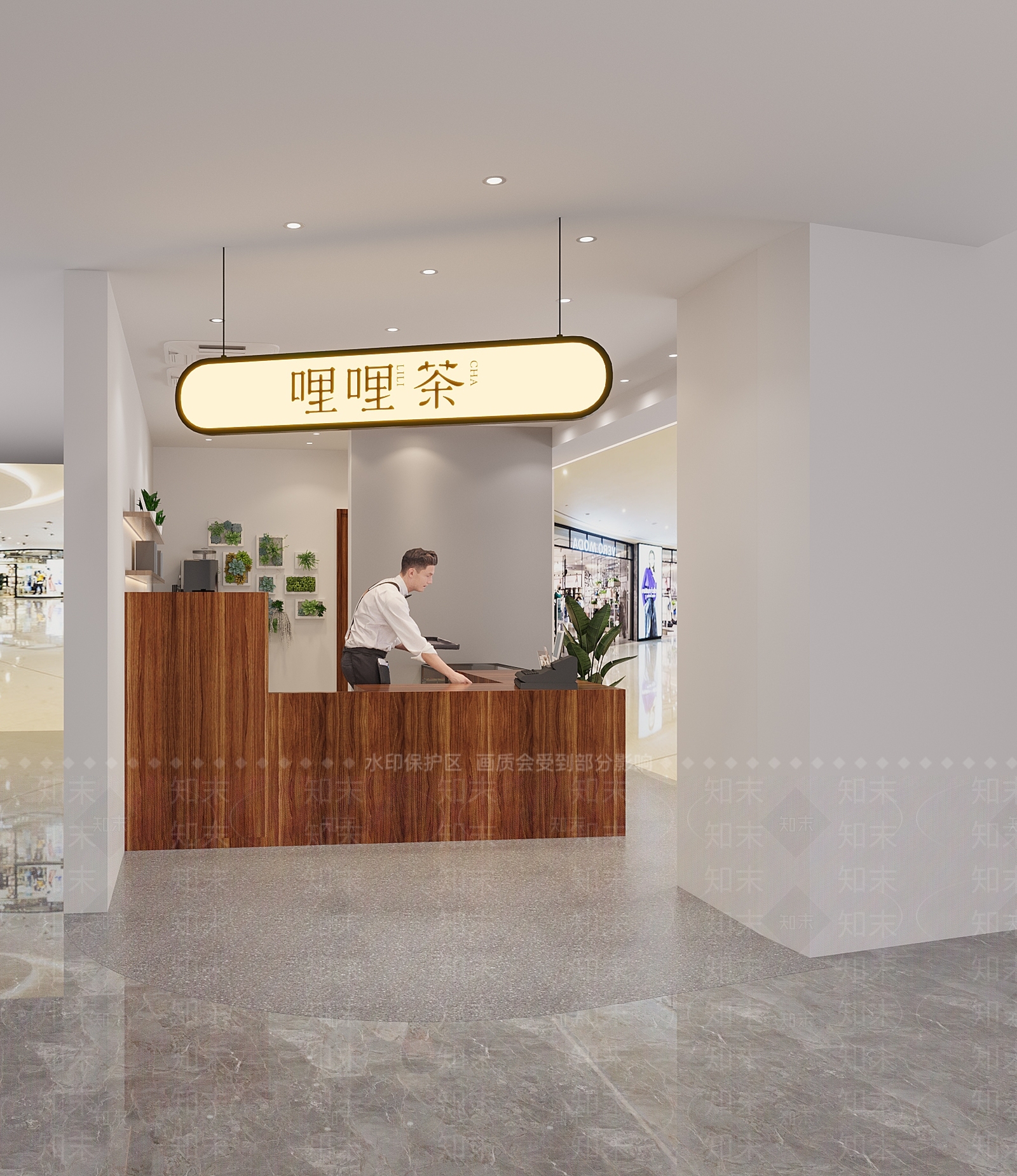 现代奶茶店3D模型下载【ID:1127287027】