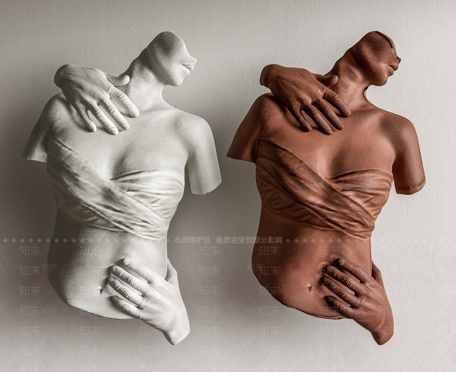 现代人像雕塑SU模型下载【ID:1127287630】