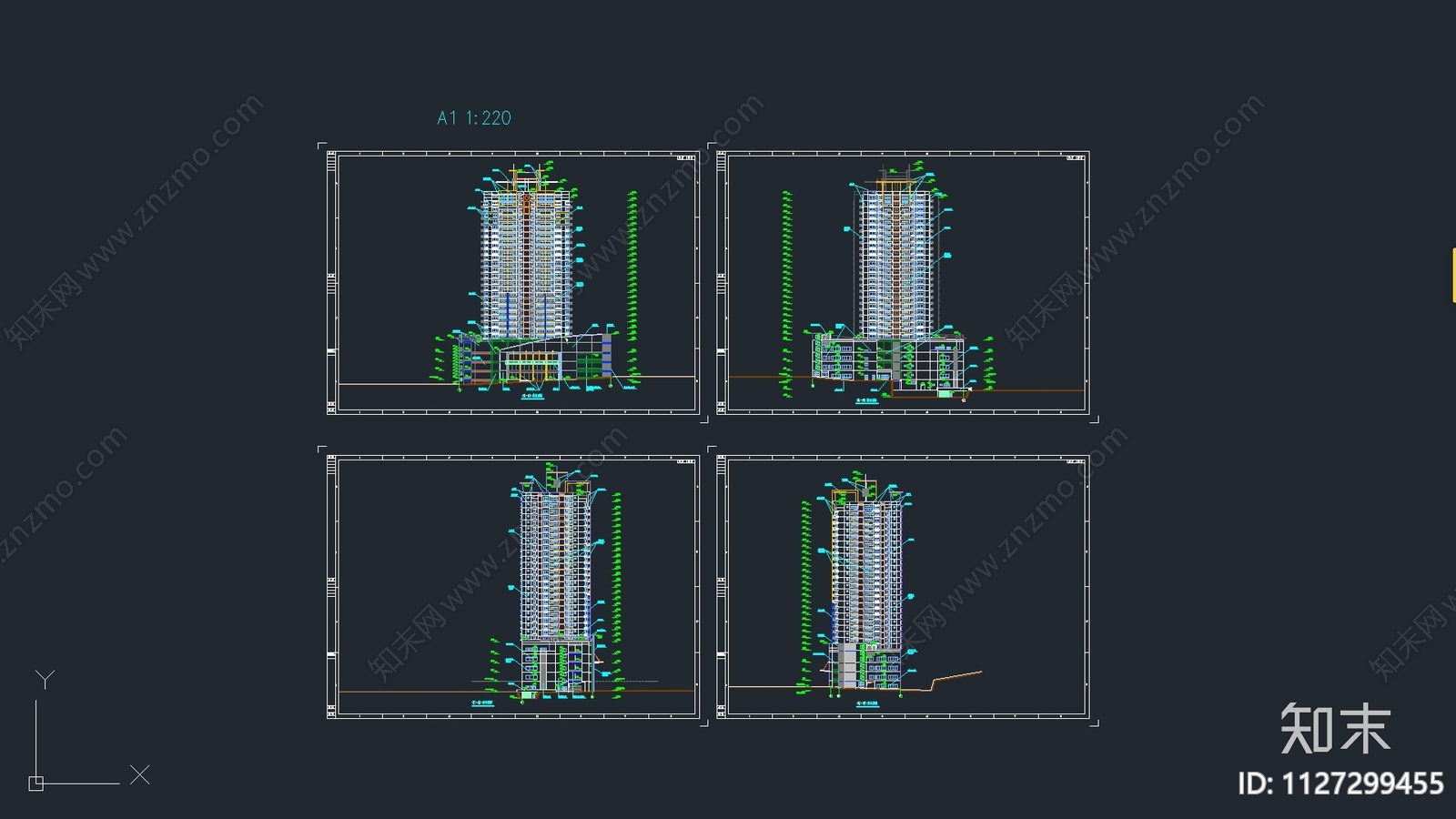 185份办公楼建筑cad施工图下载【ID:1127299455】