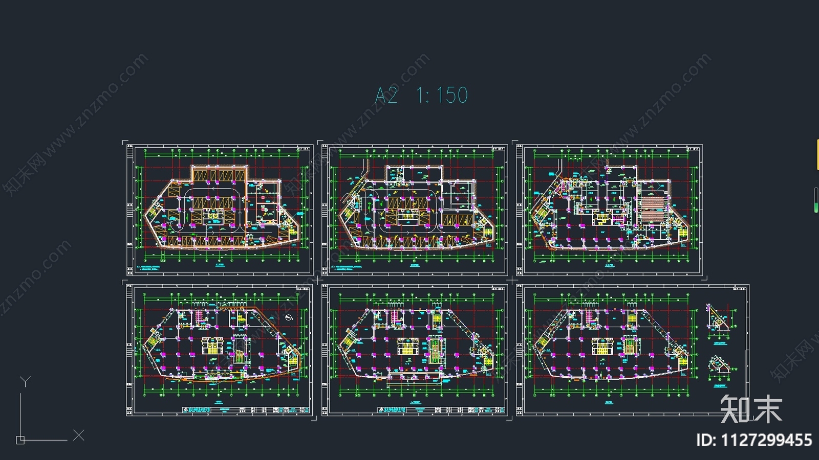 185份办公楼建筑cad施工图下载【ID:1127299455】