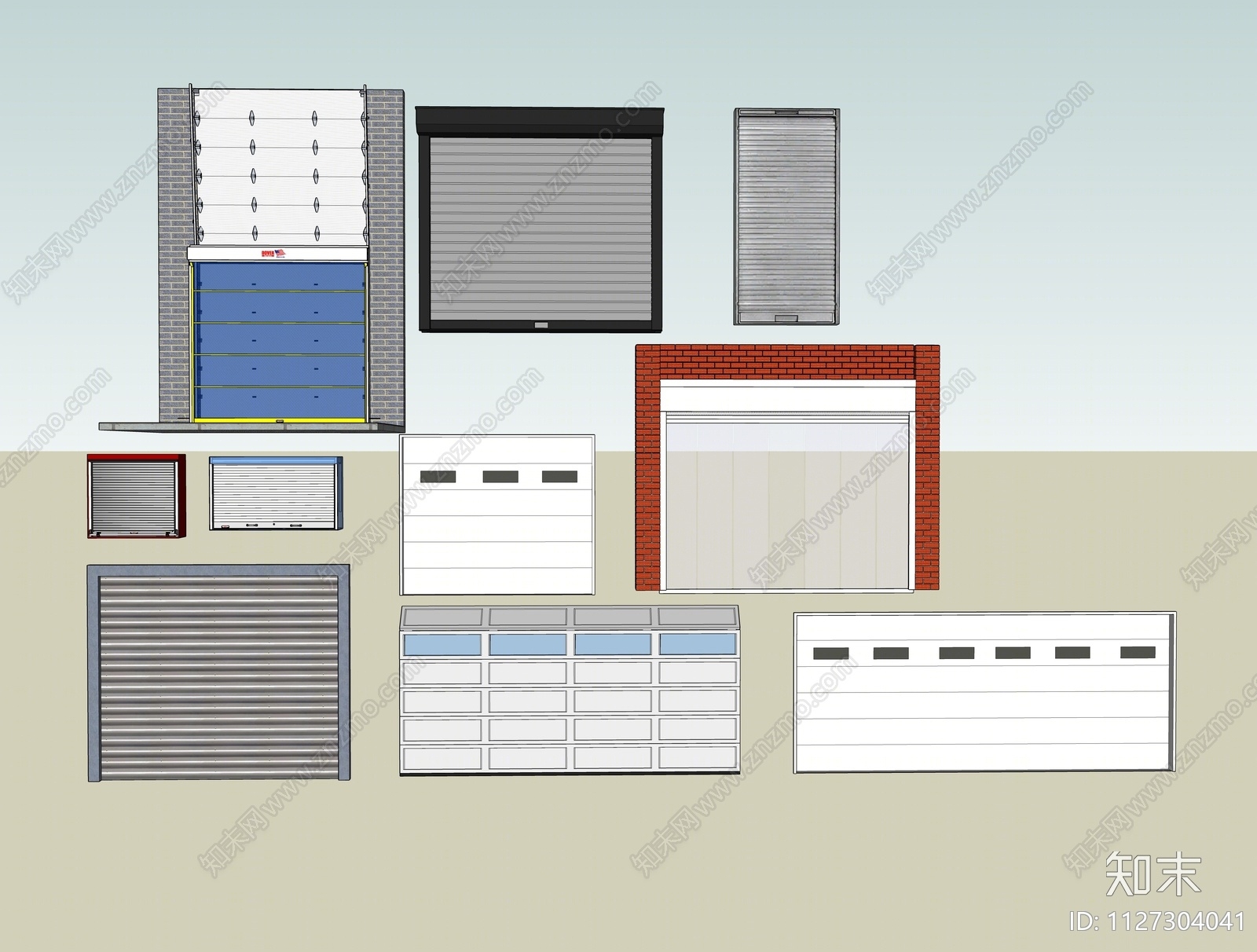 现代卷帘门SU模型下载【ID:1127304041】