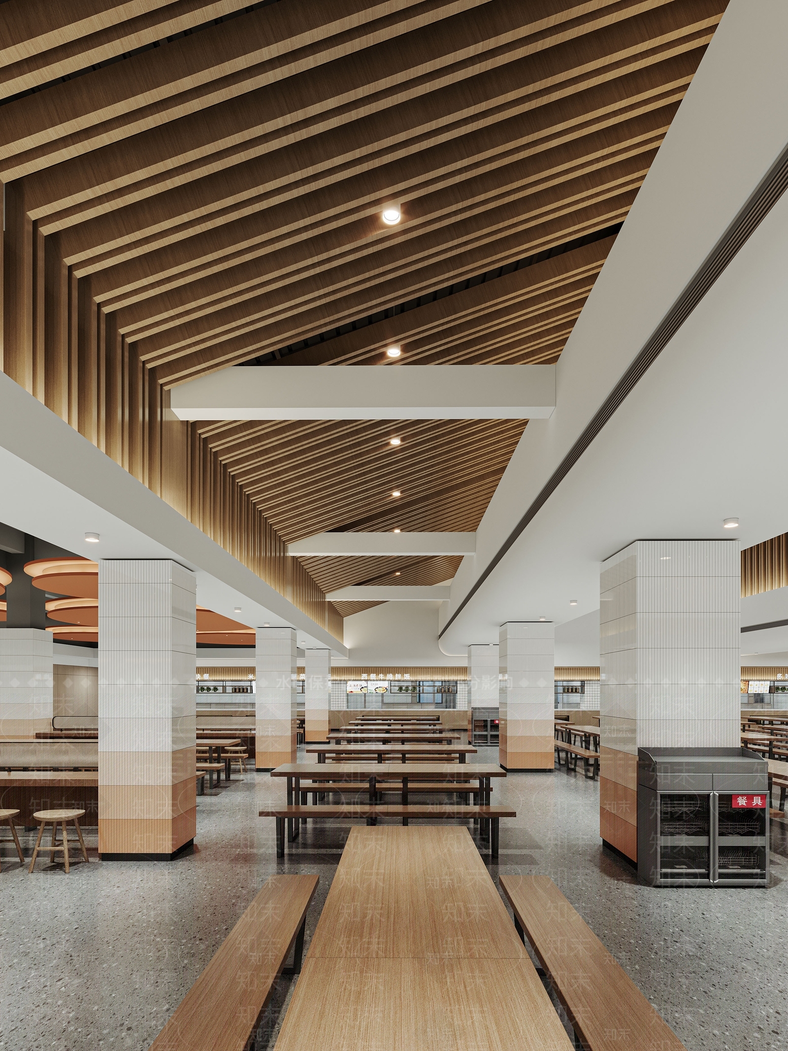 现代学校食堂3D模型下载【ID:1127306560】