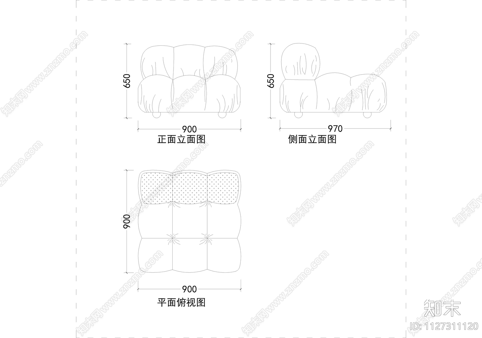 创意沙发cad施工图下载【ID:1127311120】