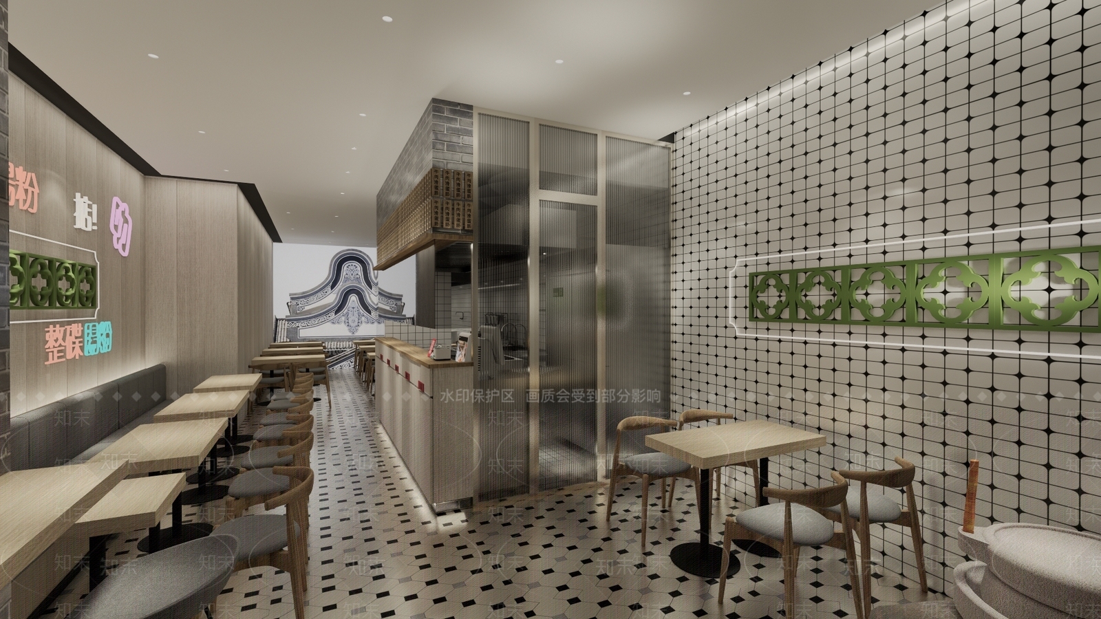 现代老西关港风肠粉店SU模型下载【ID:1127459616】
