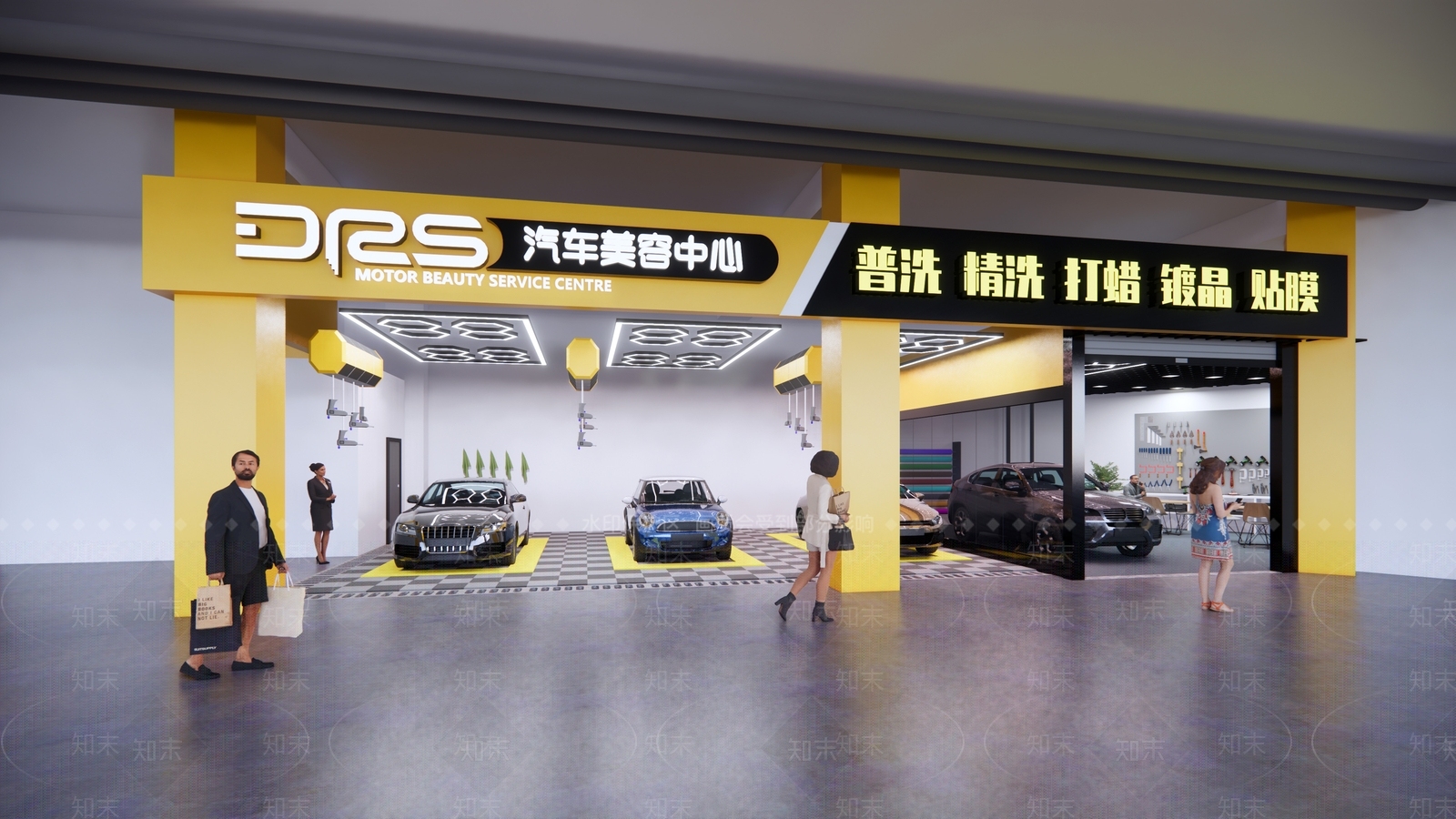 现代汽车美容店SU模型下载【ID:1127319068】