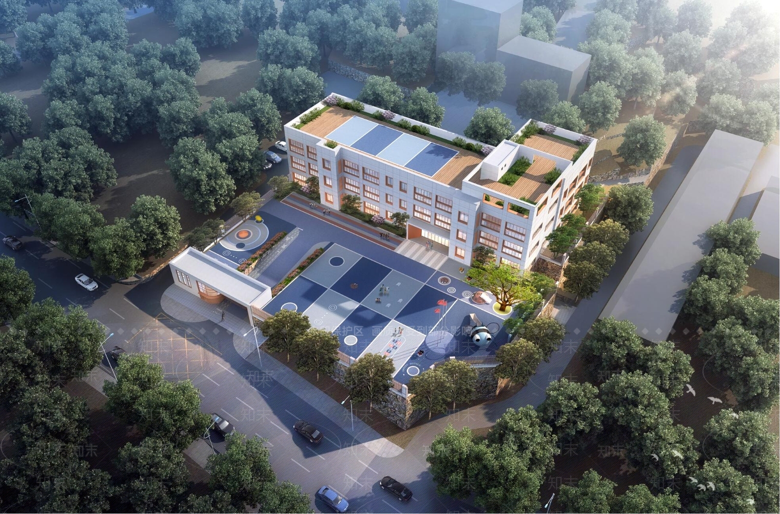 现代幼儿园建筑SU模型下载【ID:1127333711】