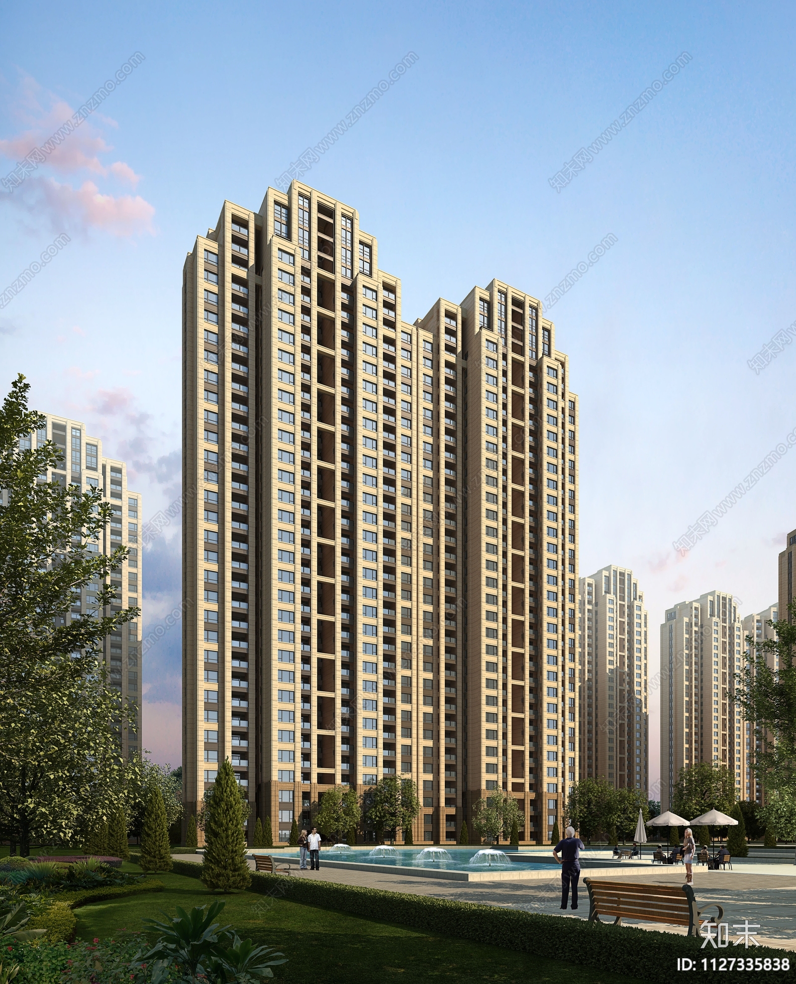 住宅建筑景观效果图PSD免抠贴图下载【ID:1127335838】_【知末网贴图库】