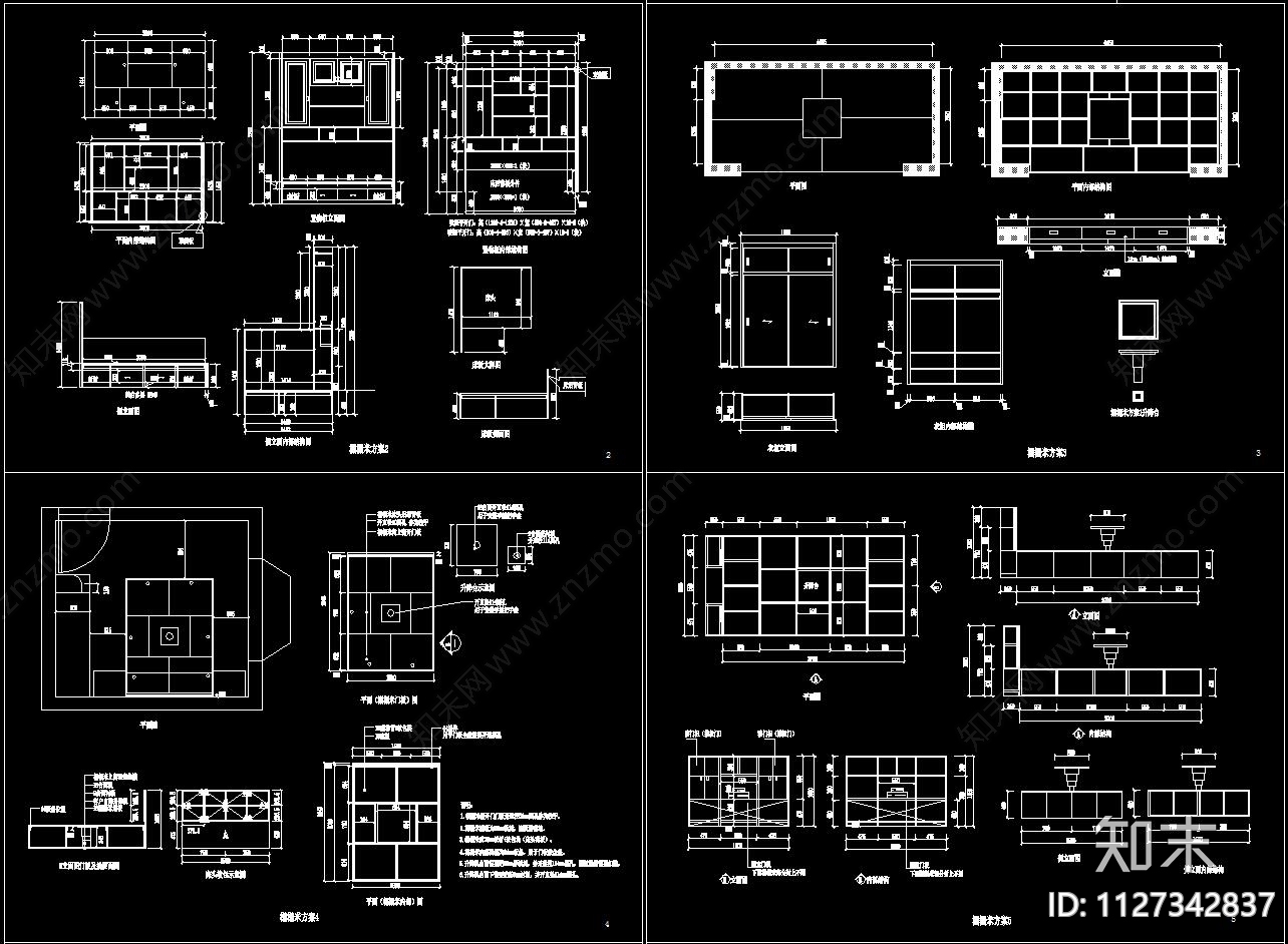 床具cad施工图下载【ID:1127342837】