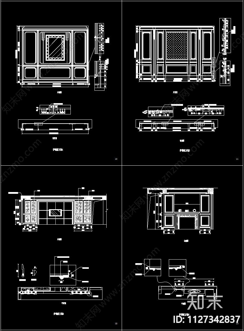 床具cad施工图下载【ID:1127342837】