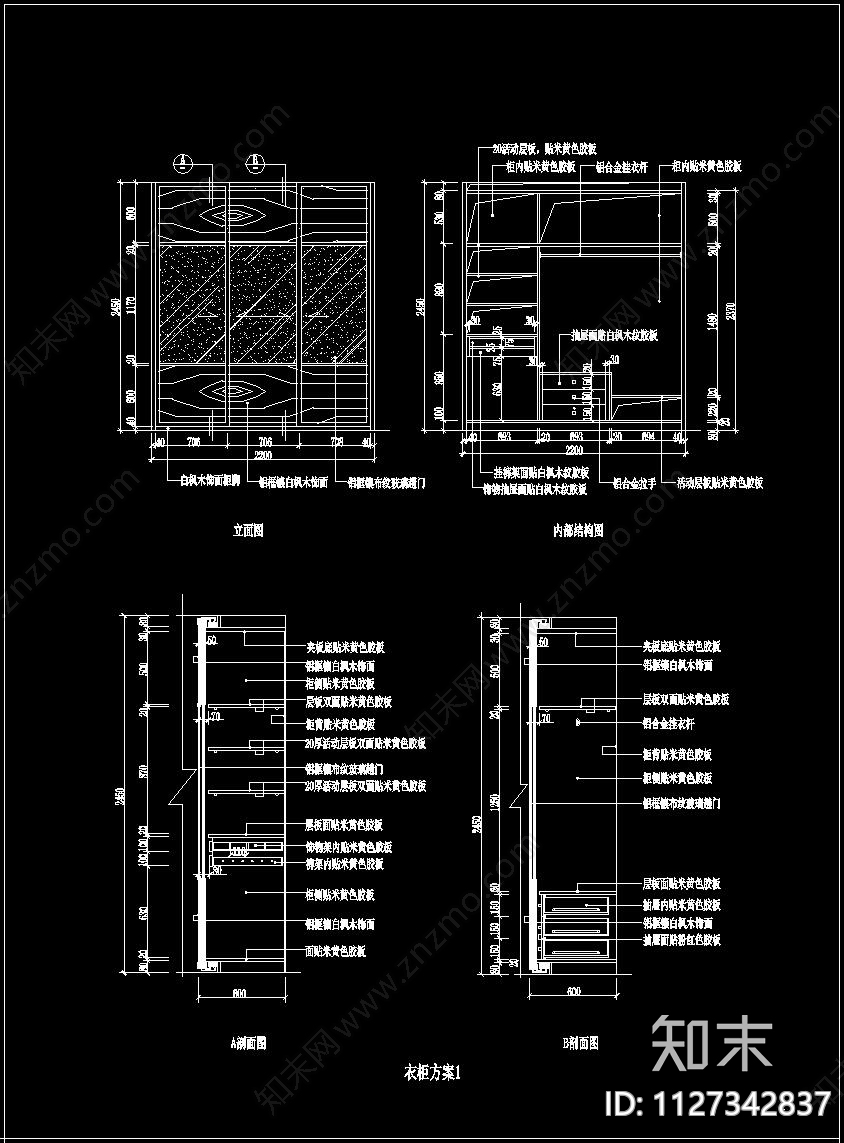 床具cad施工图下载【ID:1127342837】