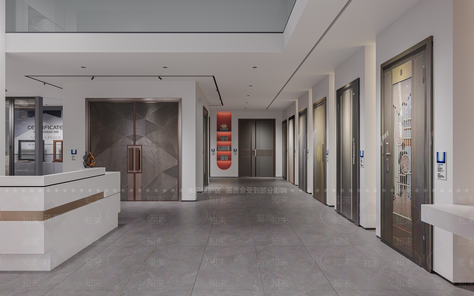现代门窗专卖店3D模型下载【ID:1127344684】
