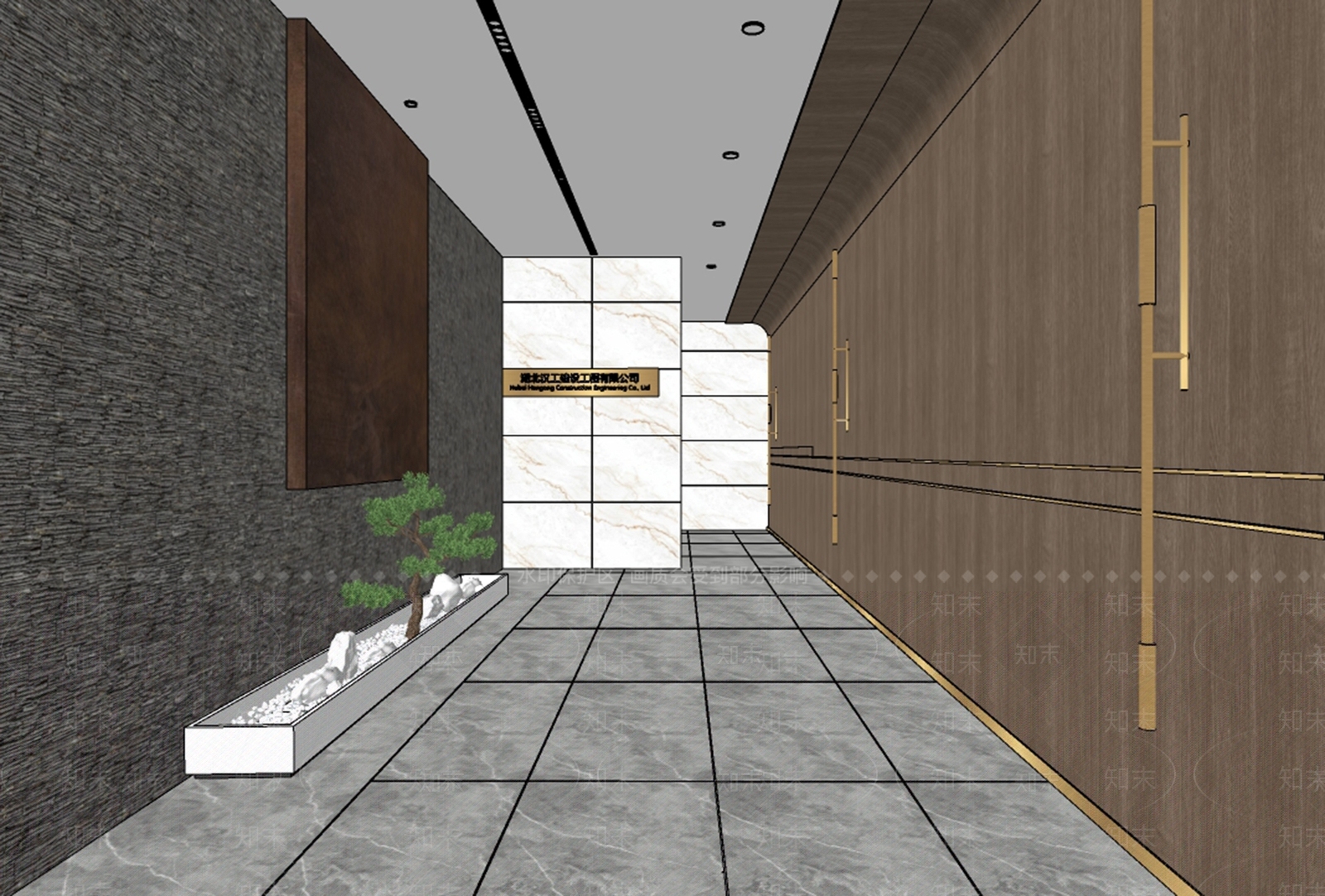 现代办公室前厅SU模型下载【ID:1127374945】