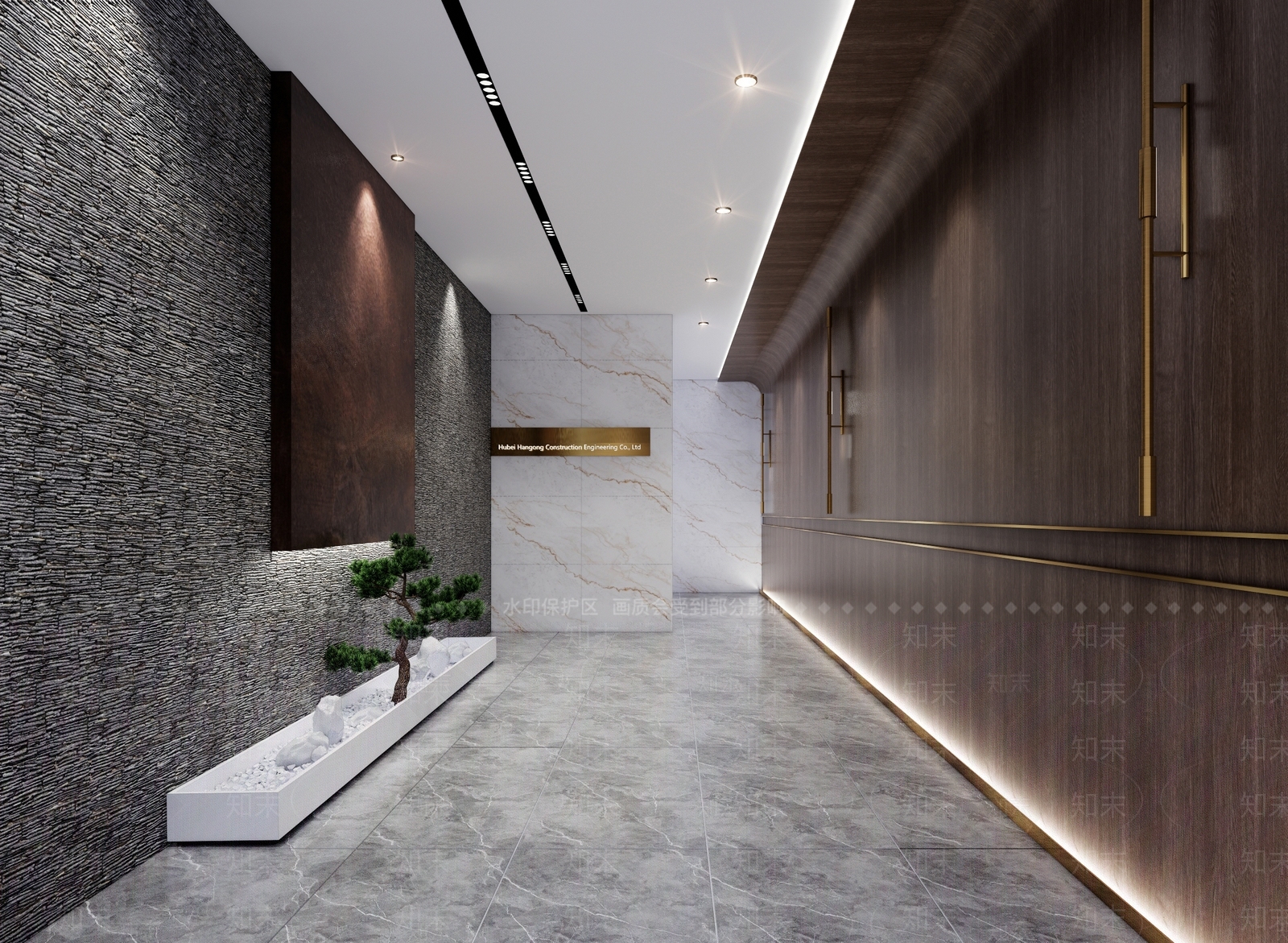 现代办公室前厅SU模型下载【ID:1127374945】