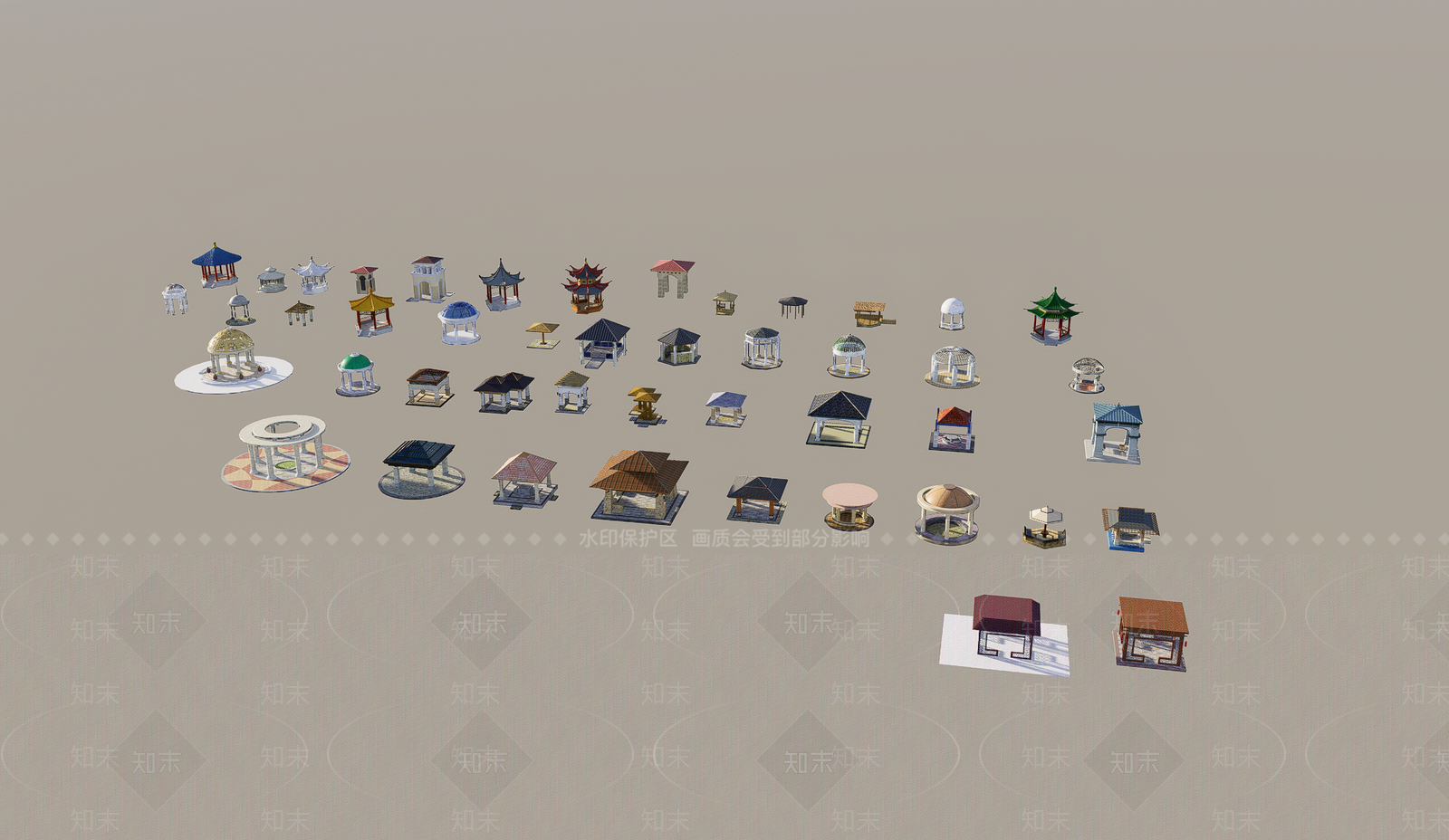 现代风格亭子SU模型下载【ID:1127378449】