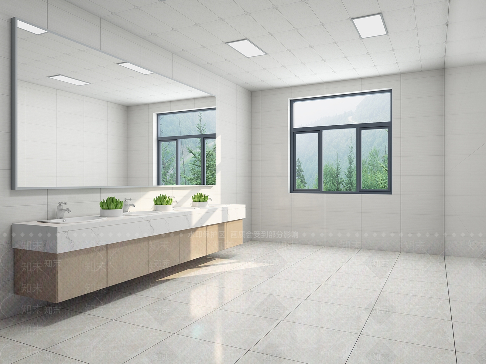 现代公共卫生间3D模型下载【ID:1127387477】