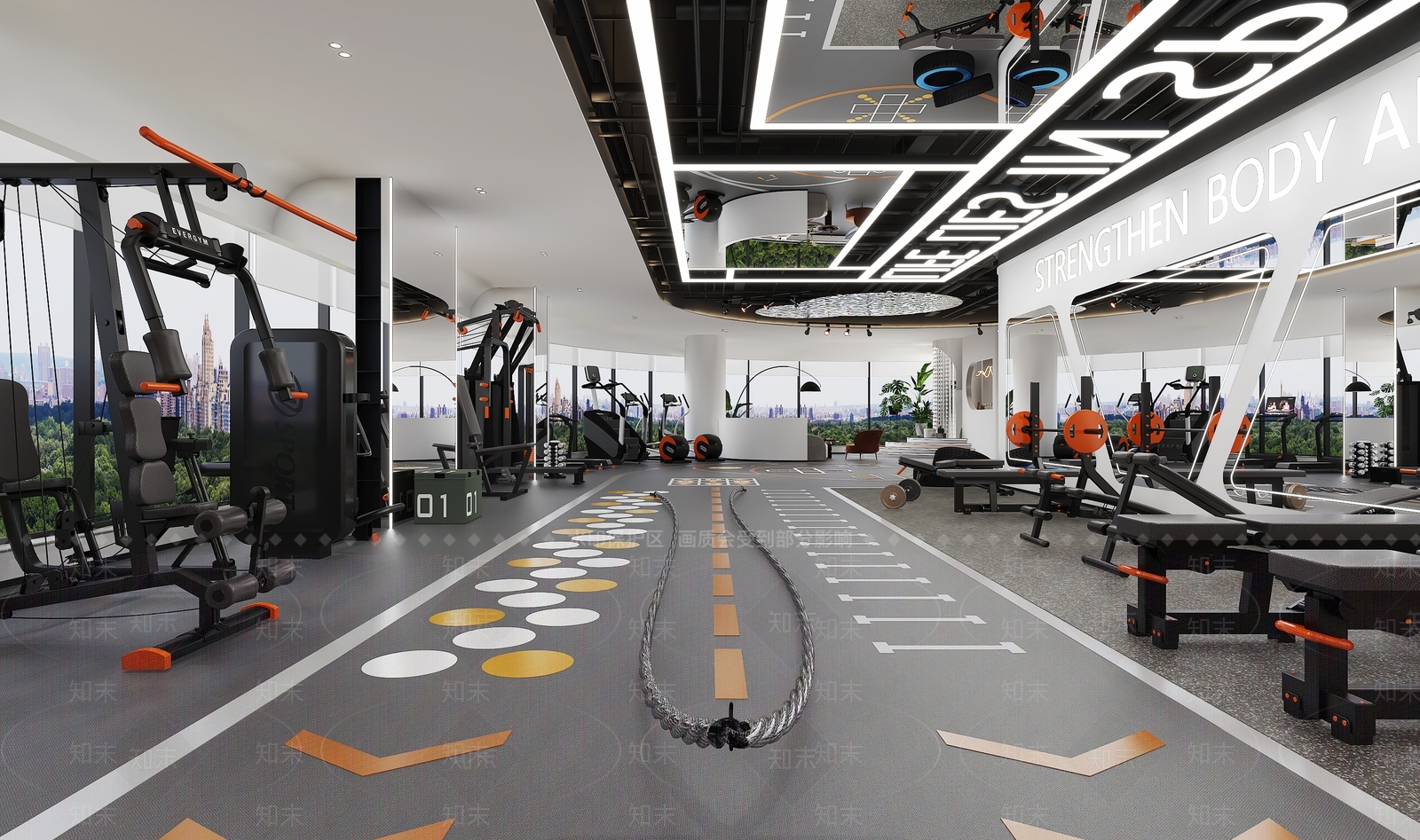 现代健身房3D模型下载【ID:1127390009】