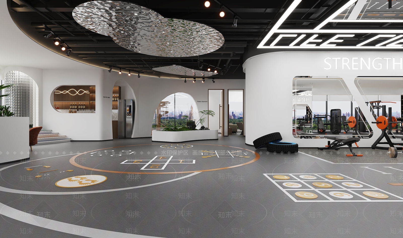 现代健身房3D模型下载【ID:1127390009】