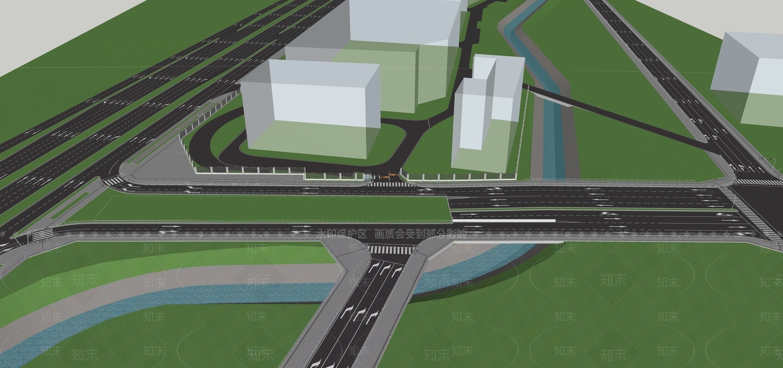 现代道路SU模型下载【ID:1127392902】