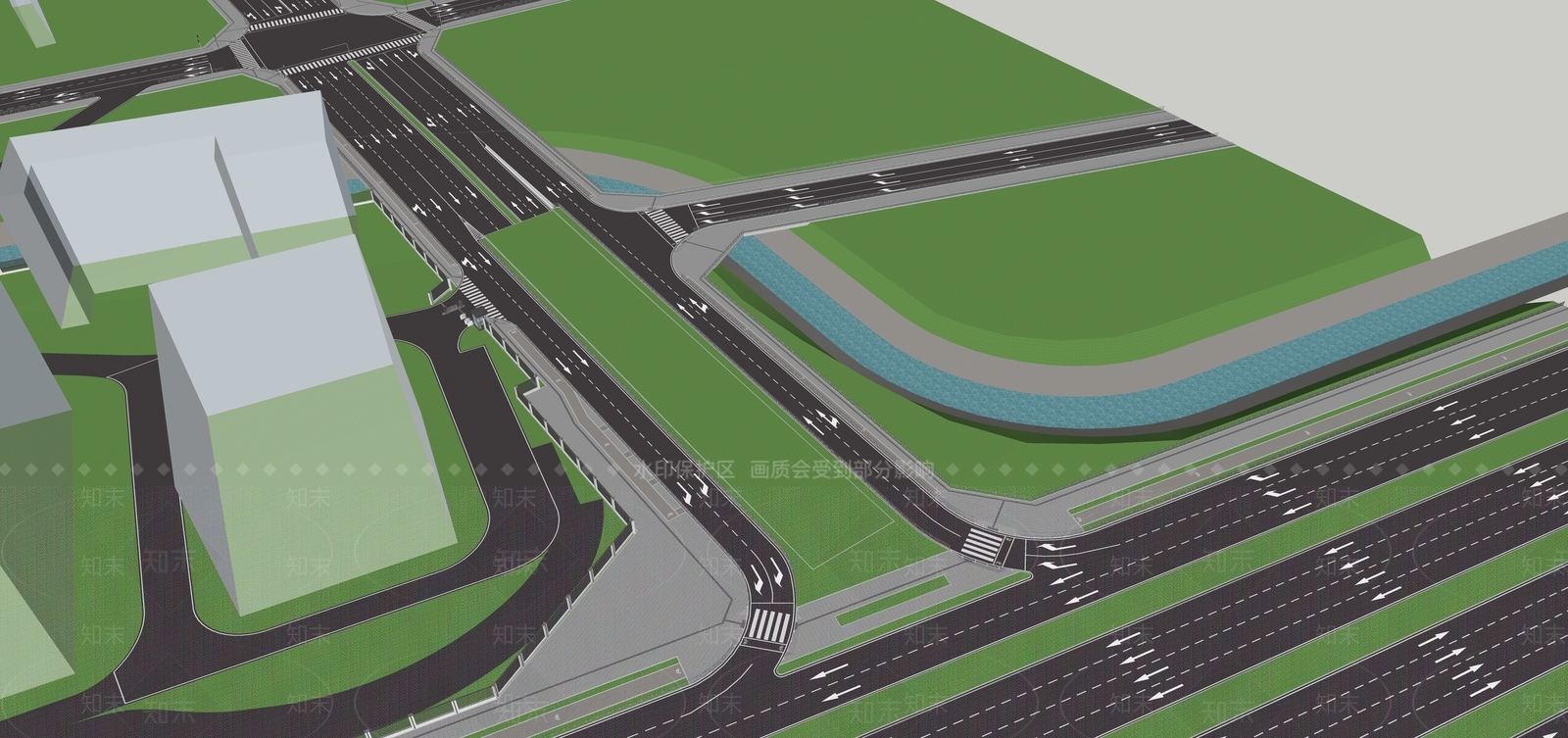 现代道路SU模型下载【ID:1127392902】