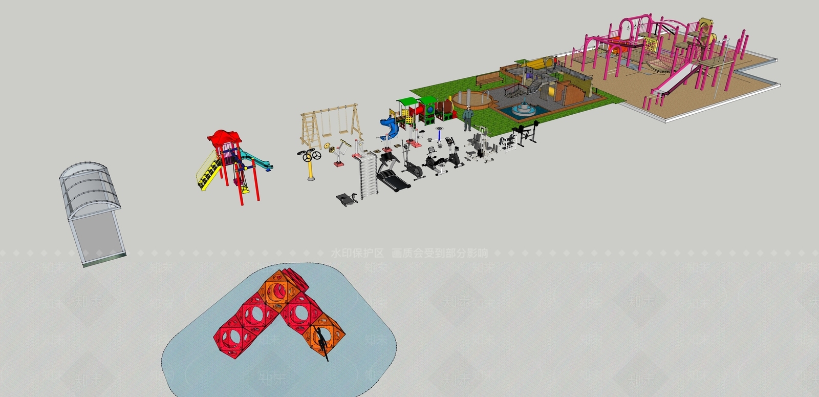 儿童器材组合SU模型下载【ID:1127394718】