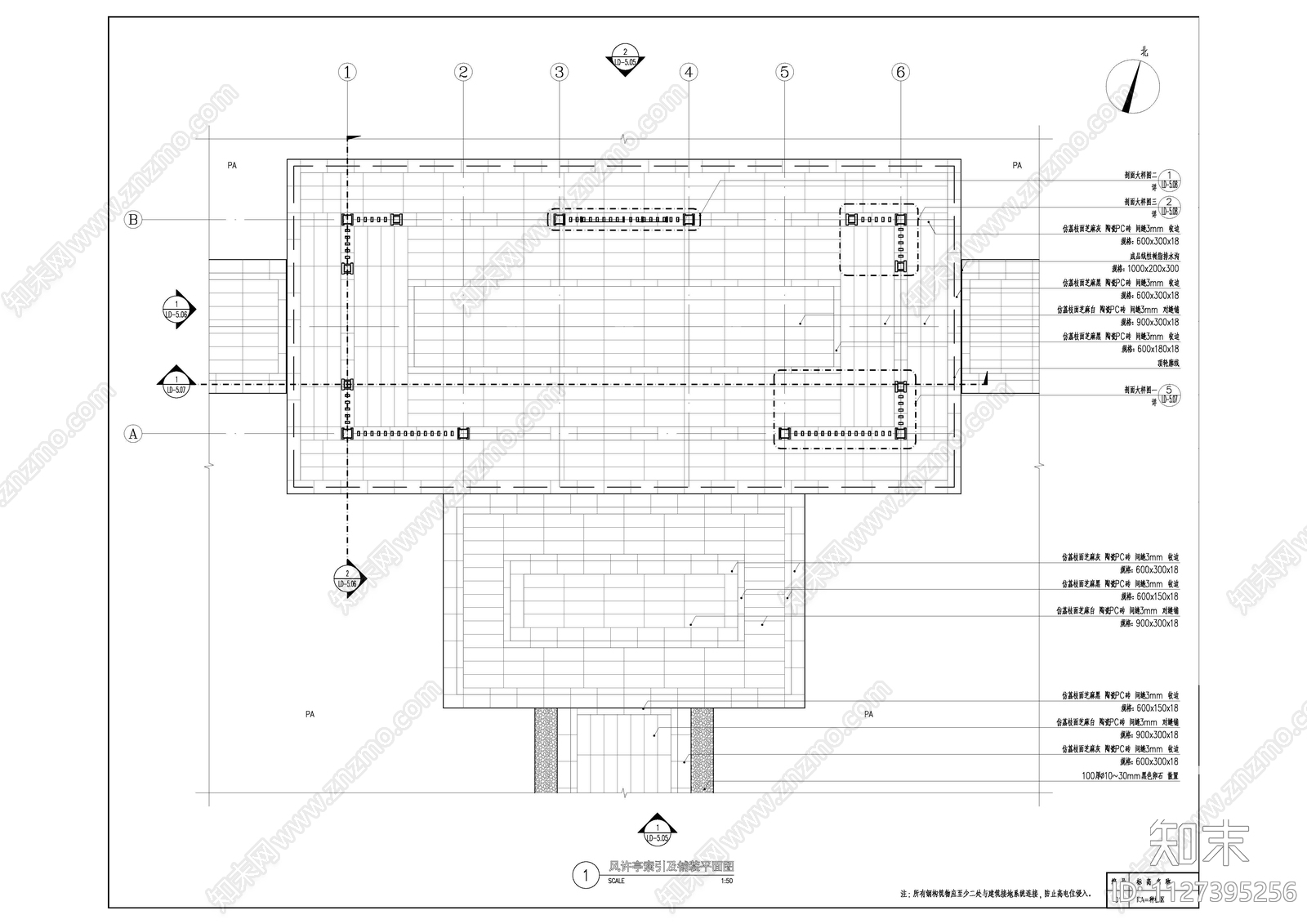 现代景观亭cad施工图下载【ID:1127395256】