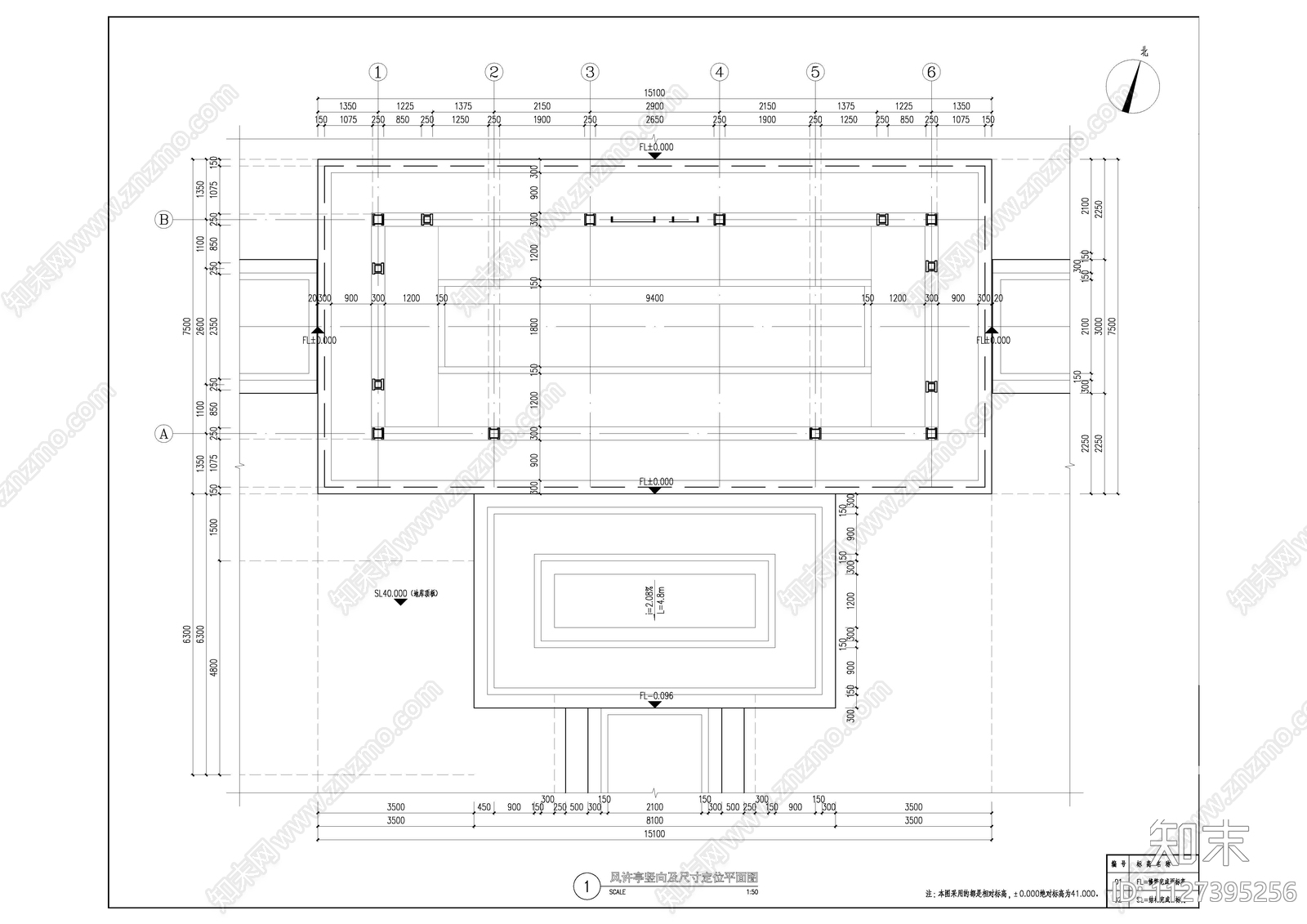 现代景观亭cad施工图下载【ID:1127395256】