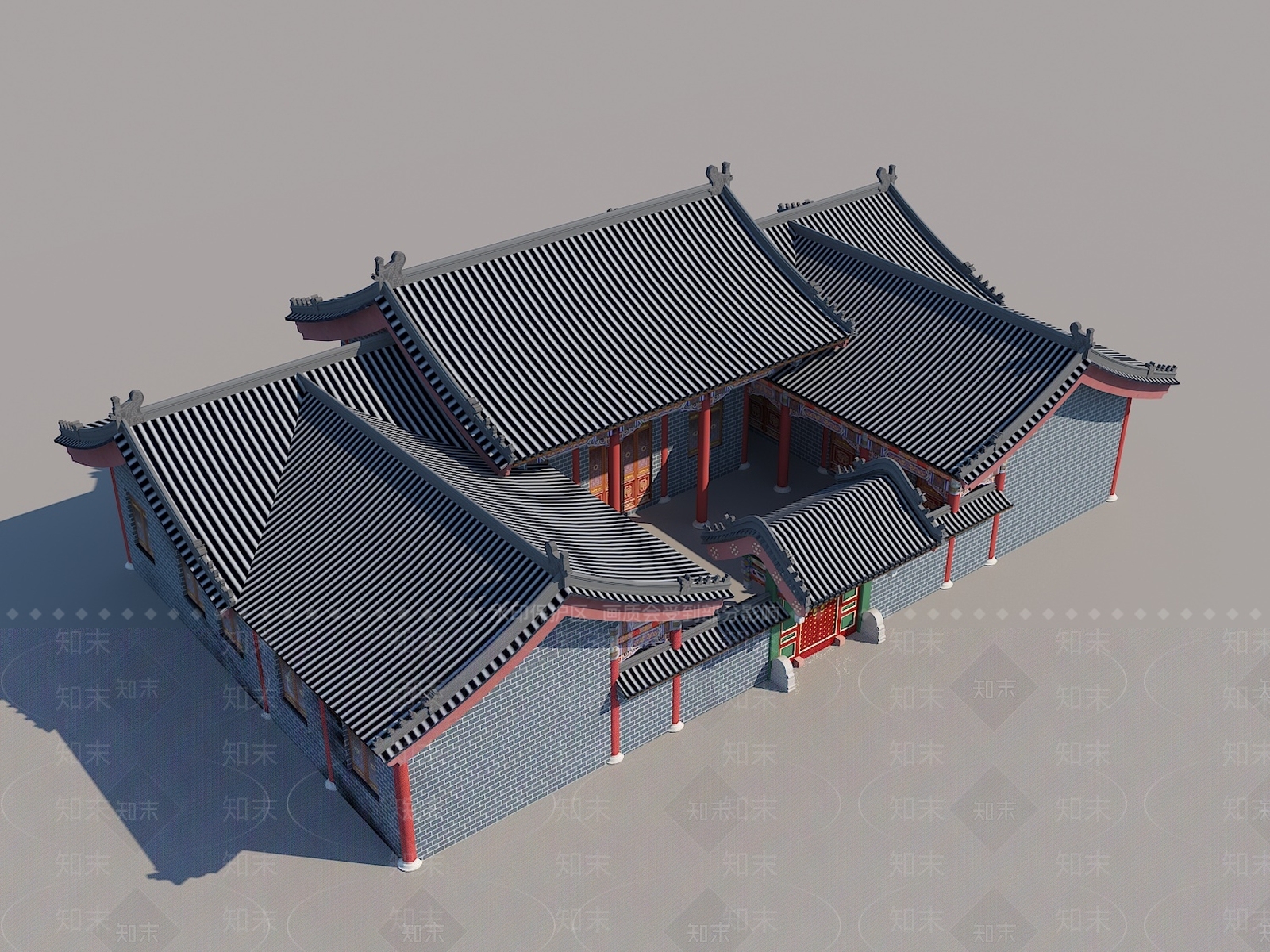 中式古建3D模型下载【ID:1127396999】