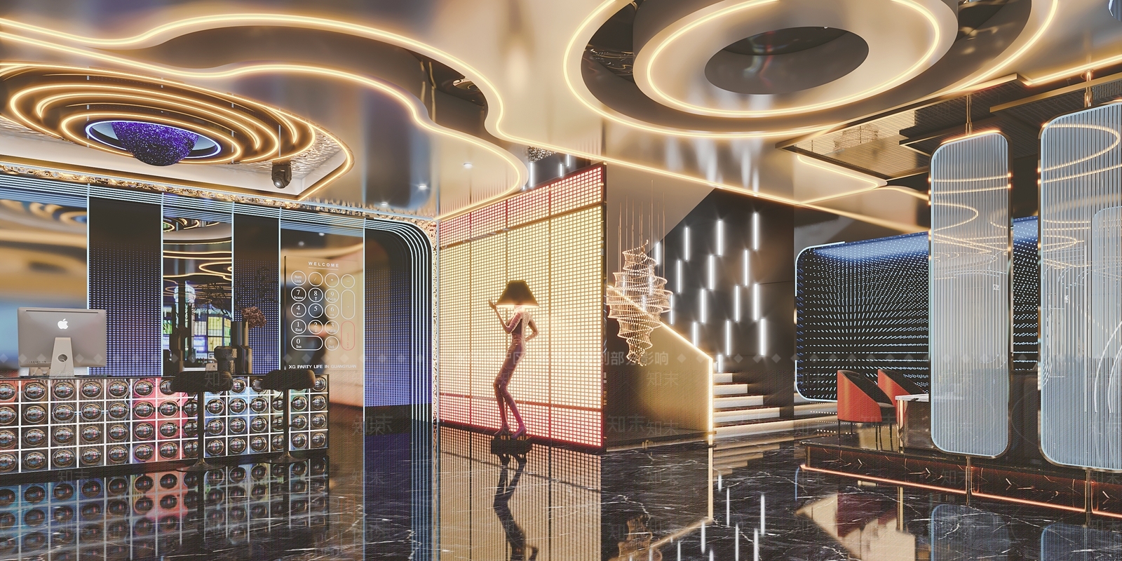 现代KTV前台3D模型下载【ID:1127400497】