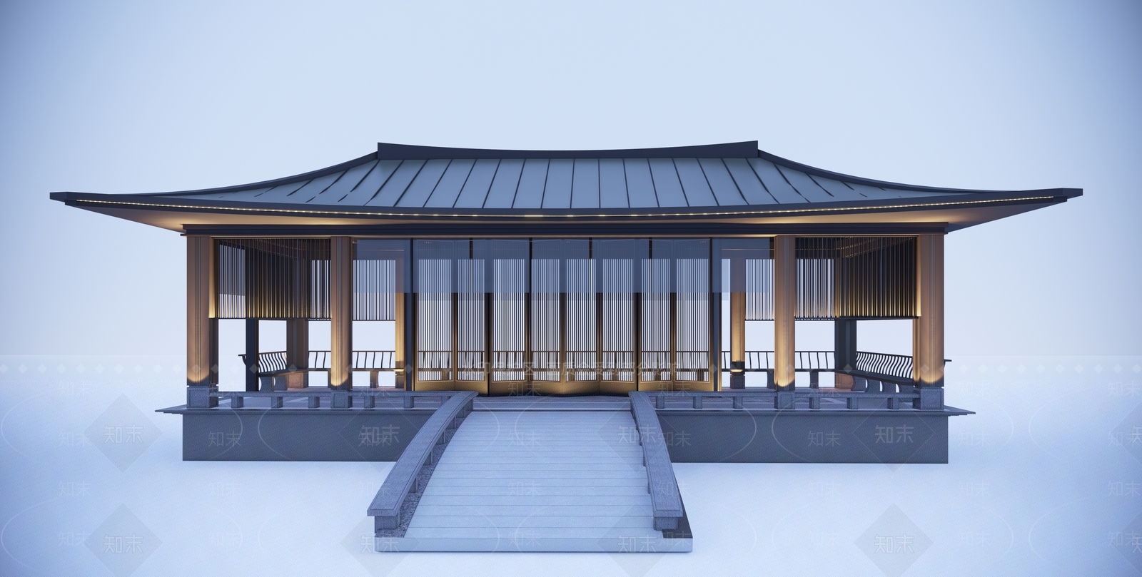 廊架SU模型精品下载_SketchUp模型_知末网