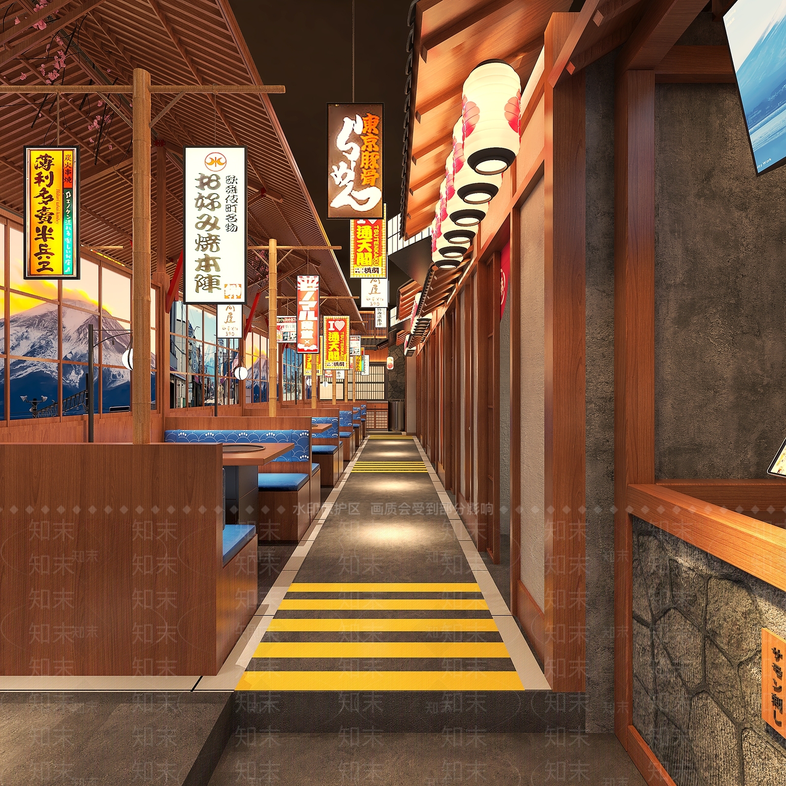 日式烤肉店3D模型下载【ID:1127423819】