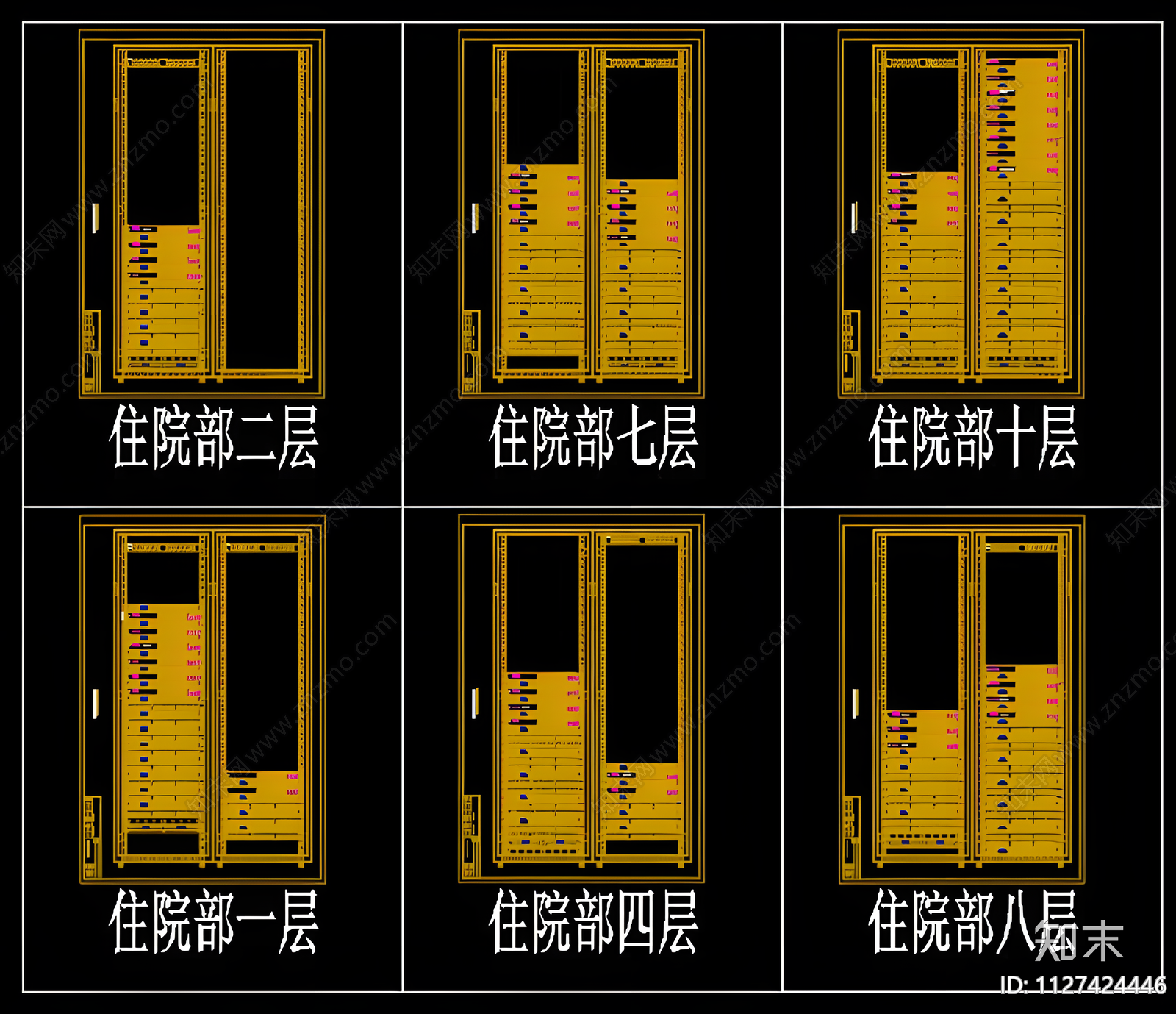 医院机柜cad施工图下载【ID:1127424446】