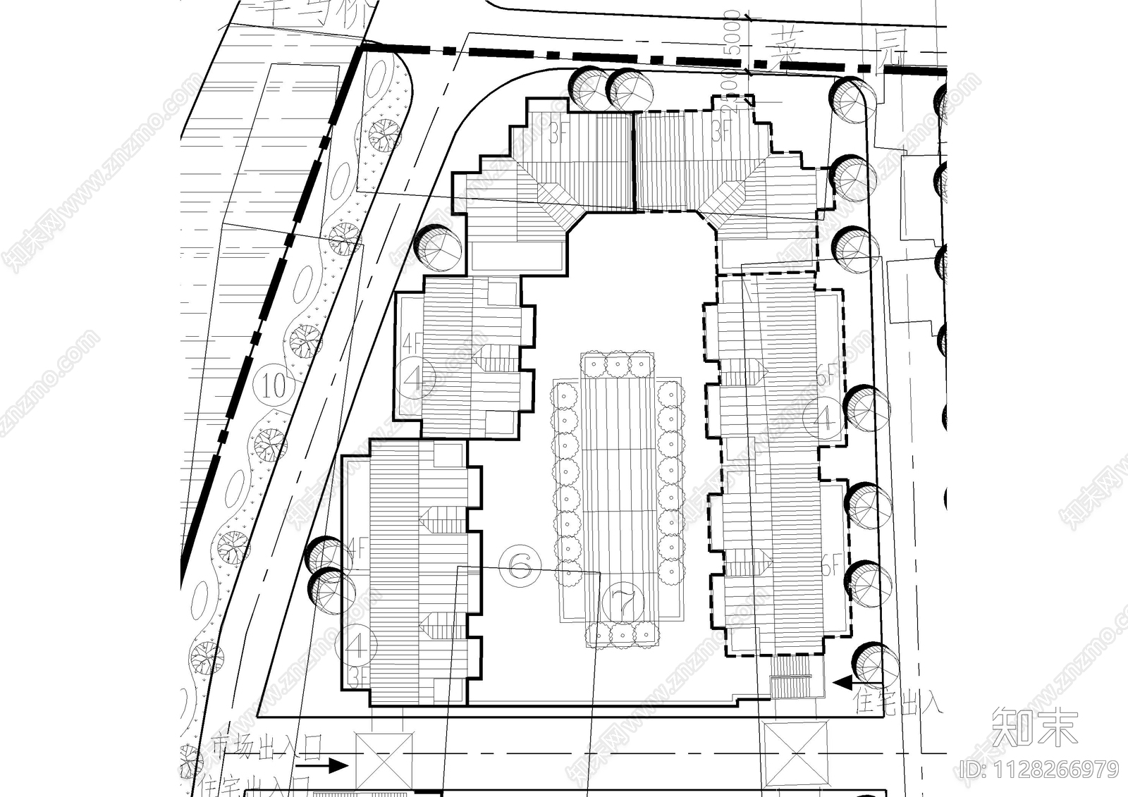 综合贸易市场规划建筑图施工图下载【ID:1128266979】
